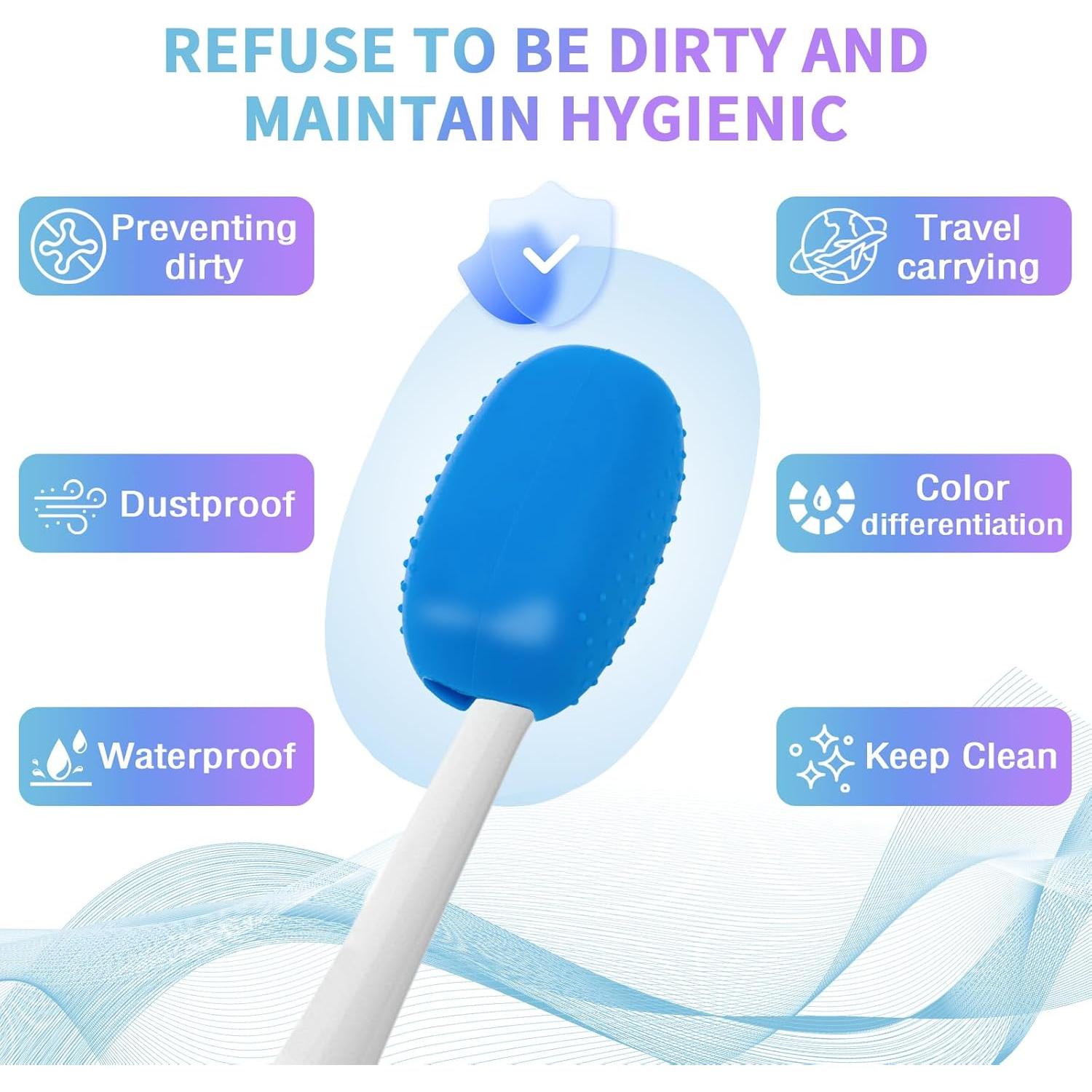 Hooqict 6 Cubiertas de Cepillo de Dientes Silicona 4.3 cm