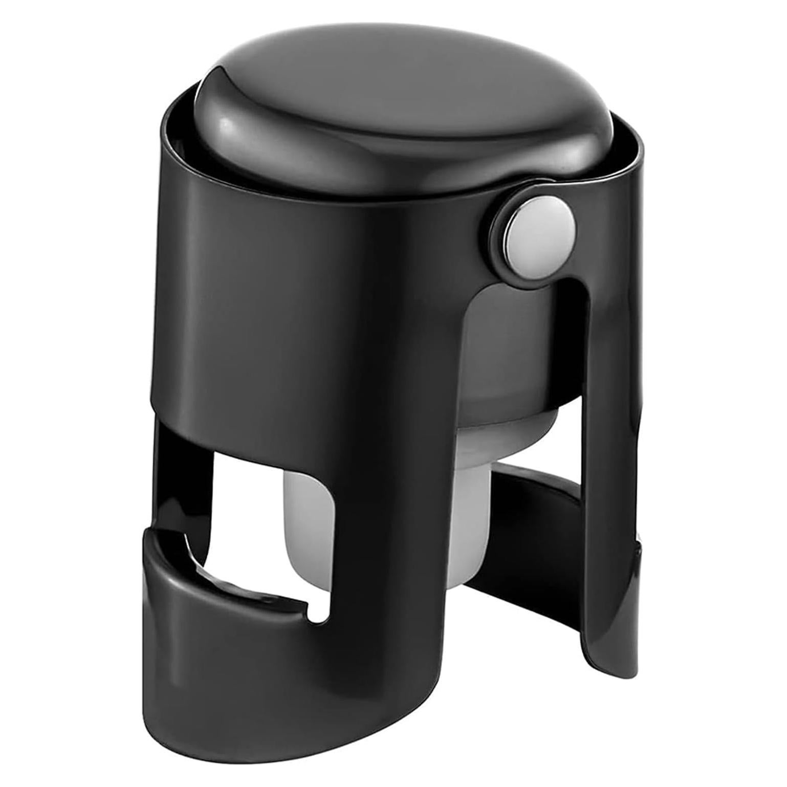 Tapones para Champagne Acero Inoxidable y Silicona 1 Paquete Negro
