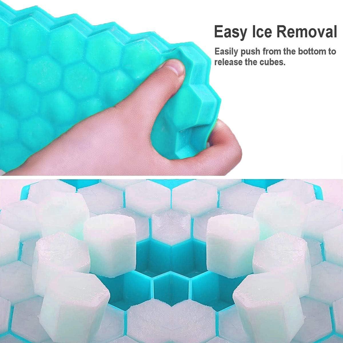 Bandejas de Hielo Azyh con Tapa - 2 Piezas Silicona 37 Rejillas