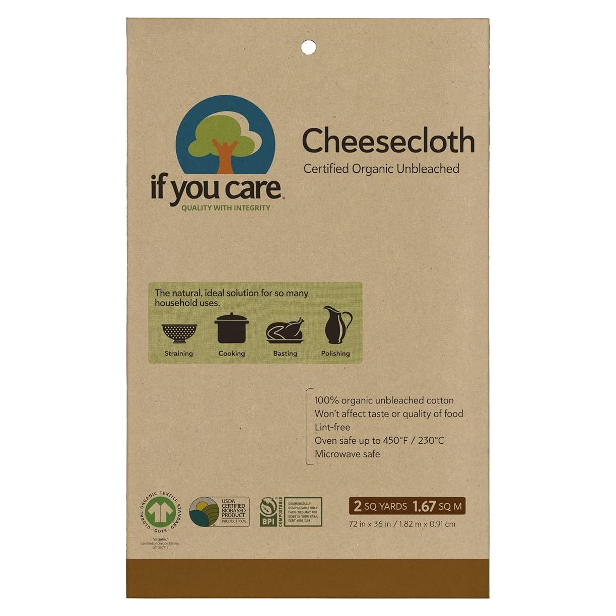 Tela de Queso Natural 100% Algodón Sin Blanquear 2 m²