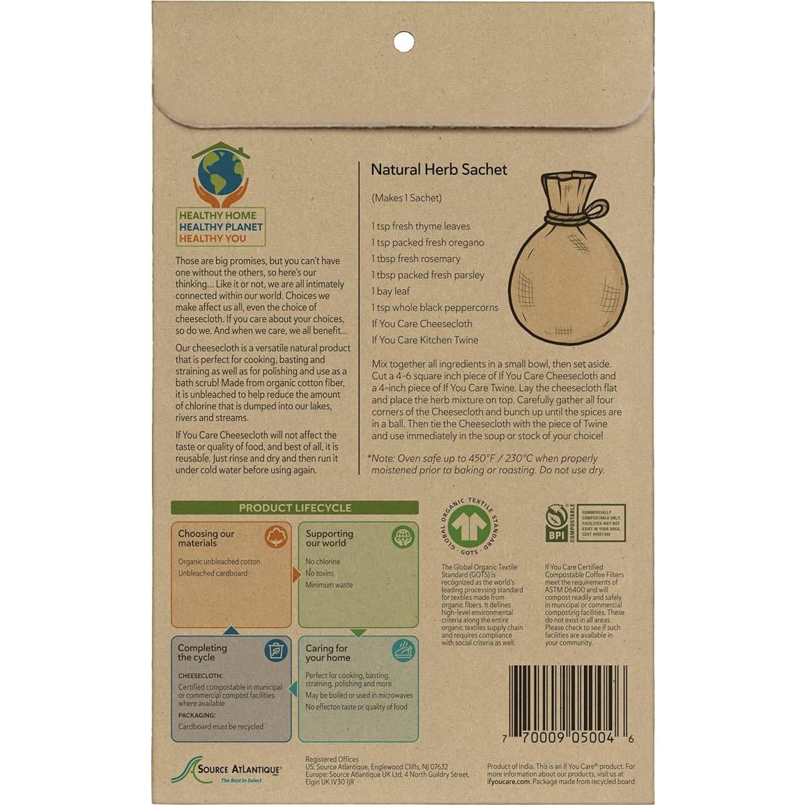 Tela de Queso Natural 100% Algodón Sin Blanquear 2 m²