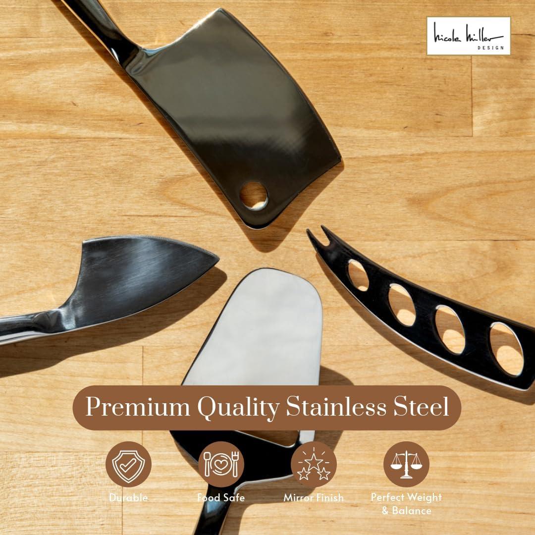 Conjunto de cuchillos para queso Nicole Miller 4 piezas acero