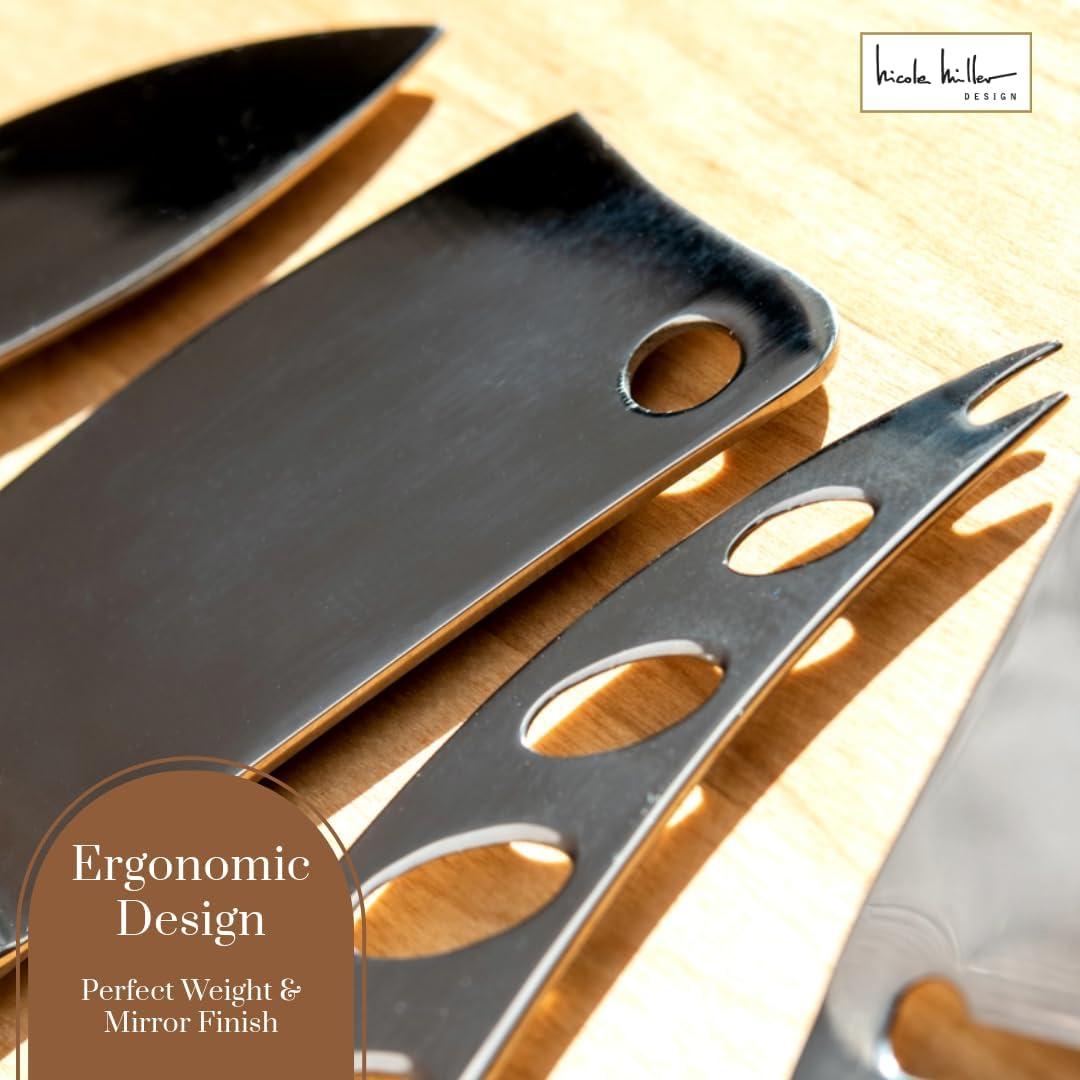 Conjunto de cuchillos para queso Nicole Miller 4 piezas acero