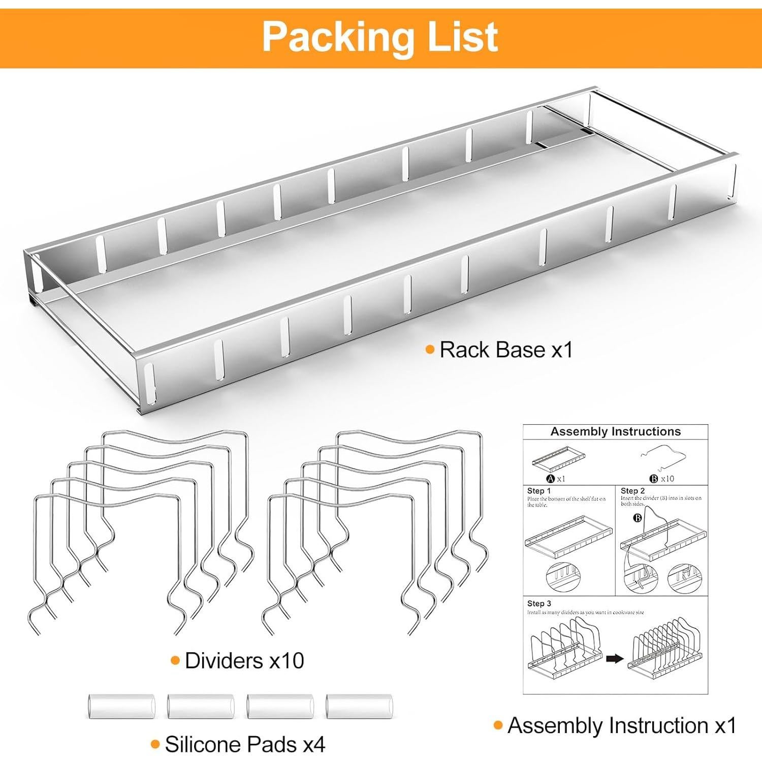 Organizador de Sartenes FLSEPAMB Desmontable 32.1x10.8cm