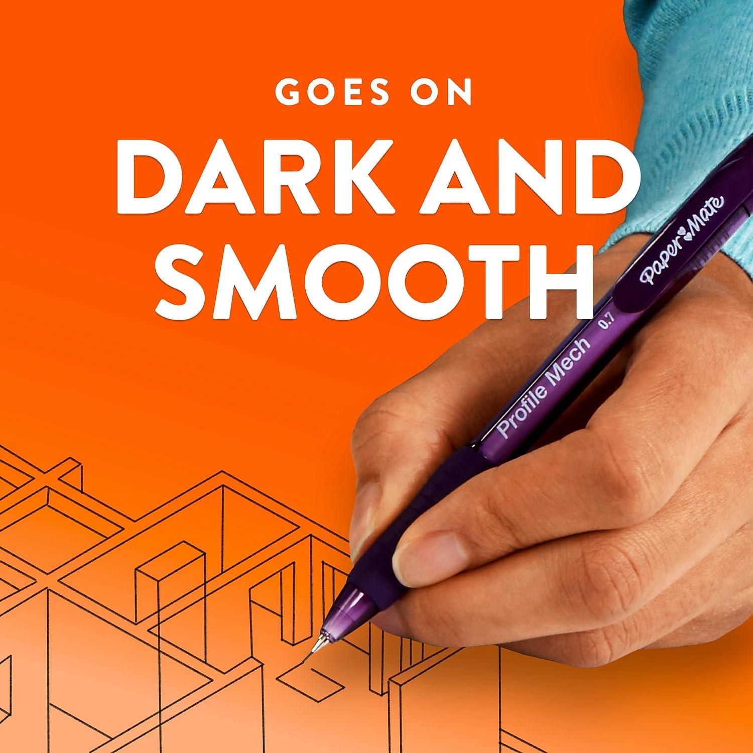 Lápiz Mecánico Paper Mate Profile 0.7mm HB #2 - 8 Unidades