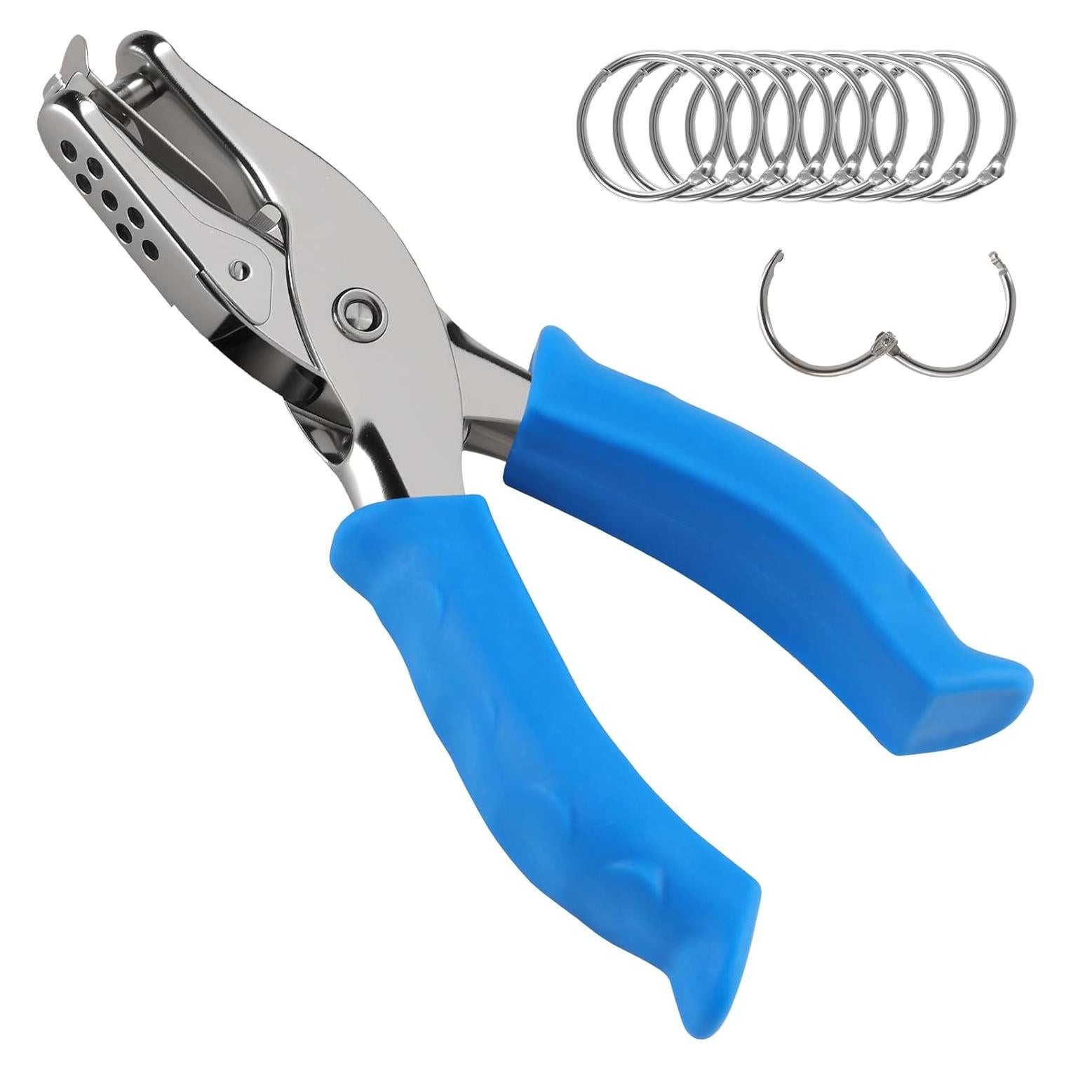 Perforadora de Papel Oligei Azul 1 Orificio 8 Hojas 10 Anillos