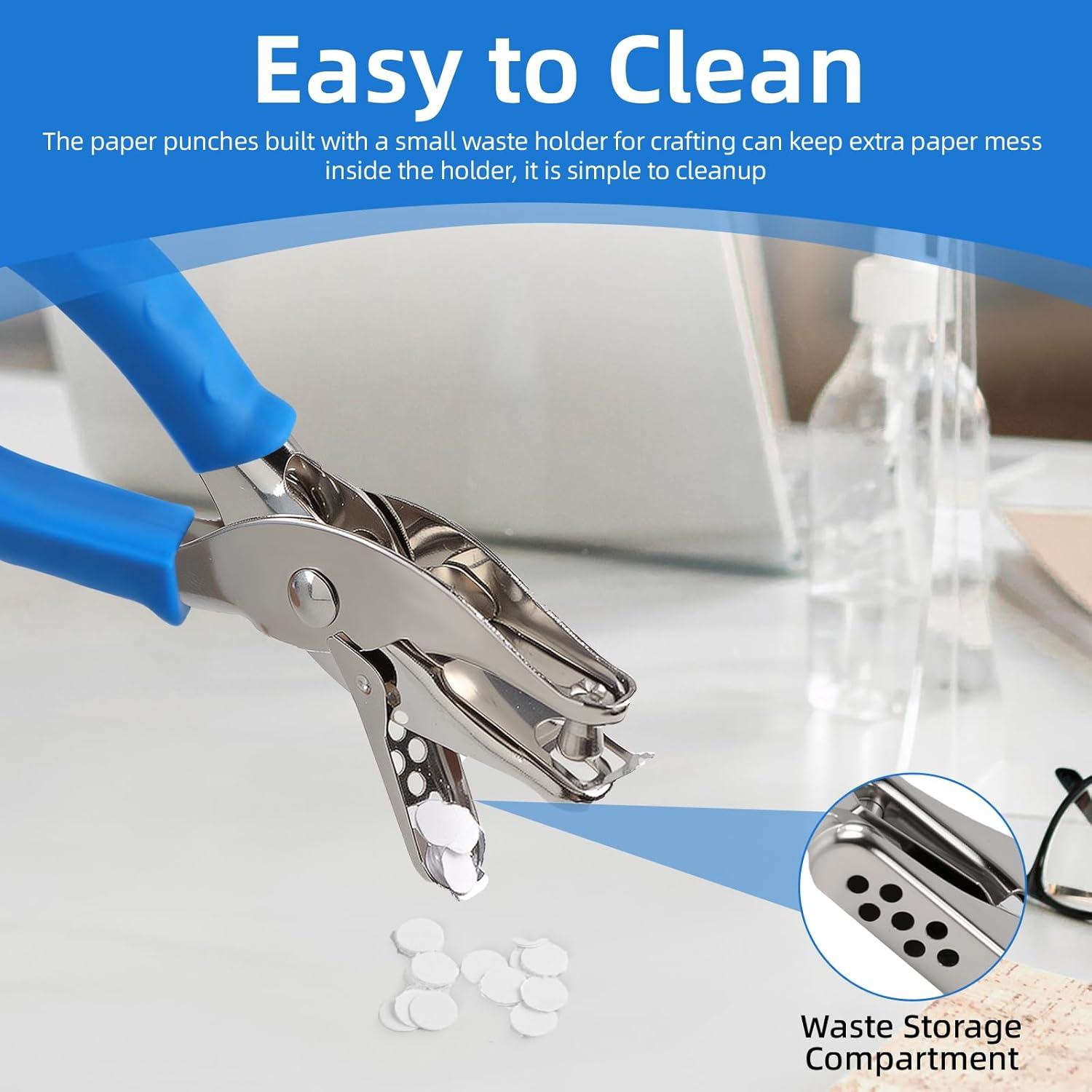 Perforadora de Papel Oligei Azul 1 Orificio 8 Hojas 10 Anillos