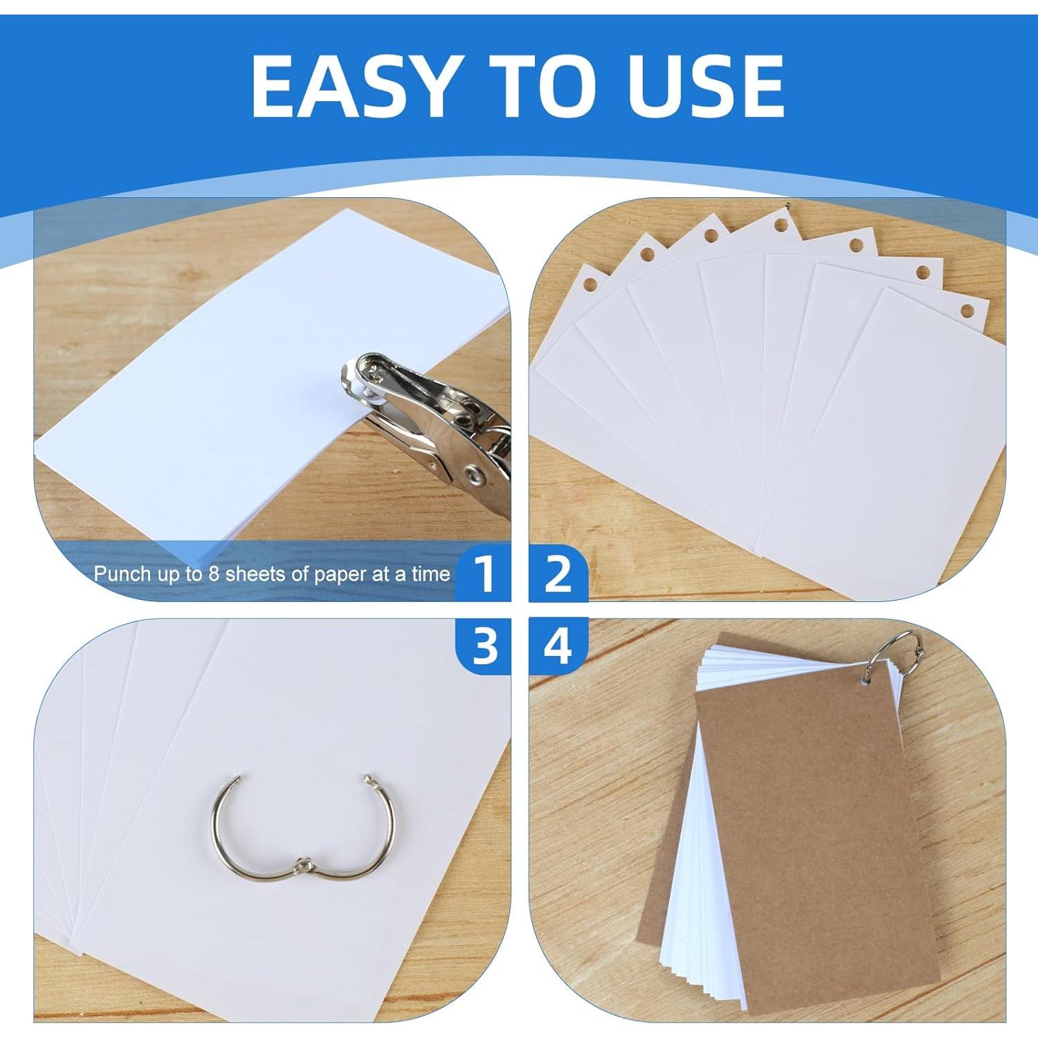 Perforadora de Papel Oligei Azul 1 Orificio 8 Hojas 10 Anillos