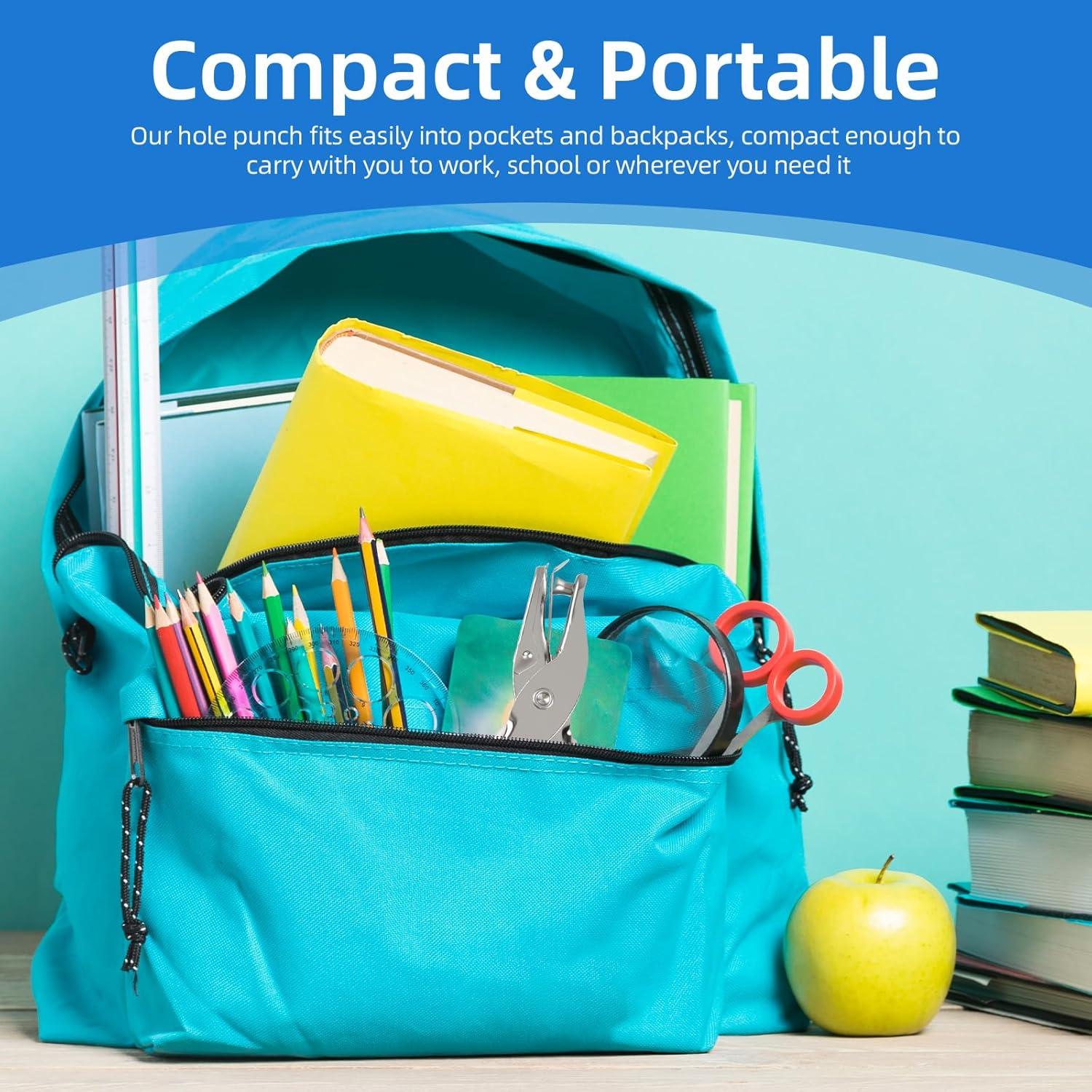 Perforadora de Papel Oligei Azul 1 Orificio 8 Hojas 10 Anillos