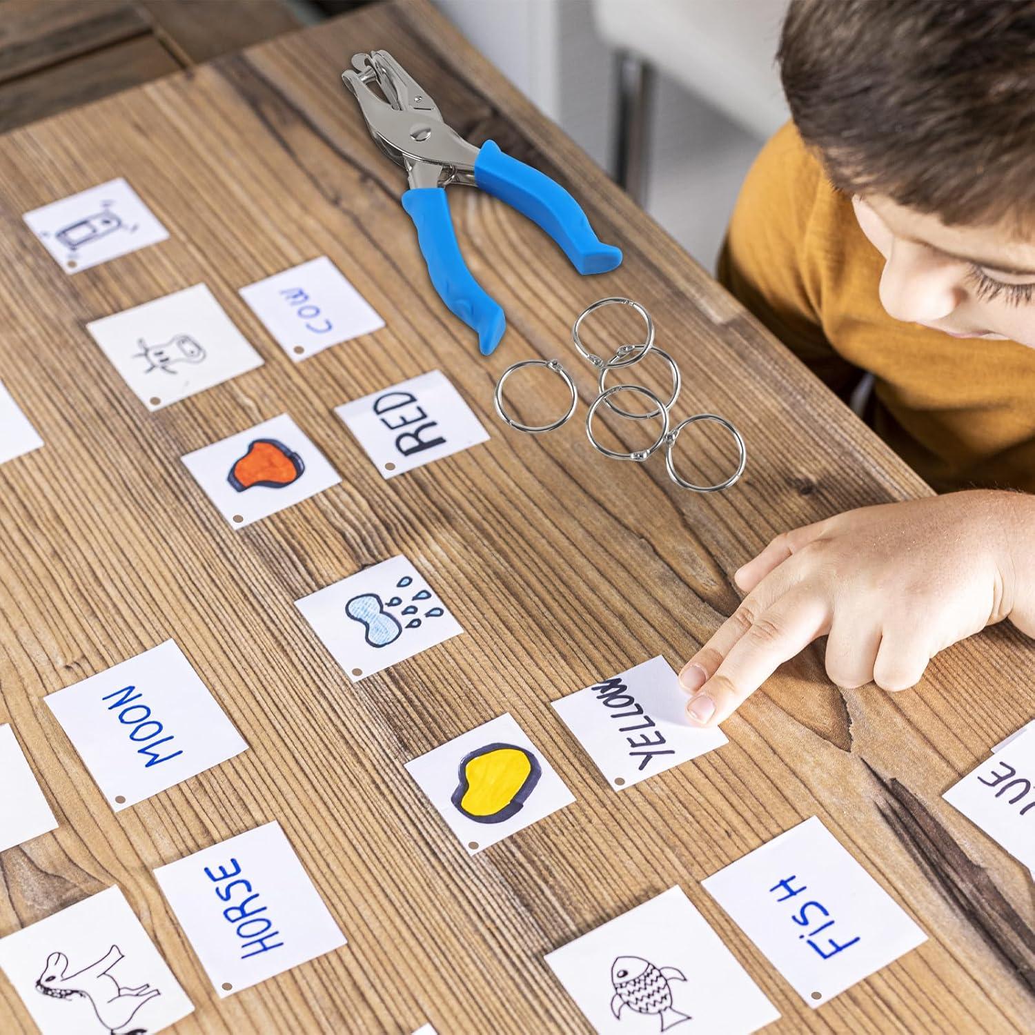 Perforadora de Papel Oligei Azul 1 Orificio 8 Hojas 10 Anillos