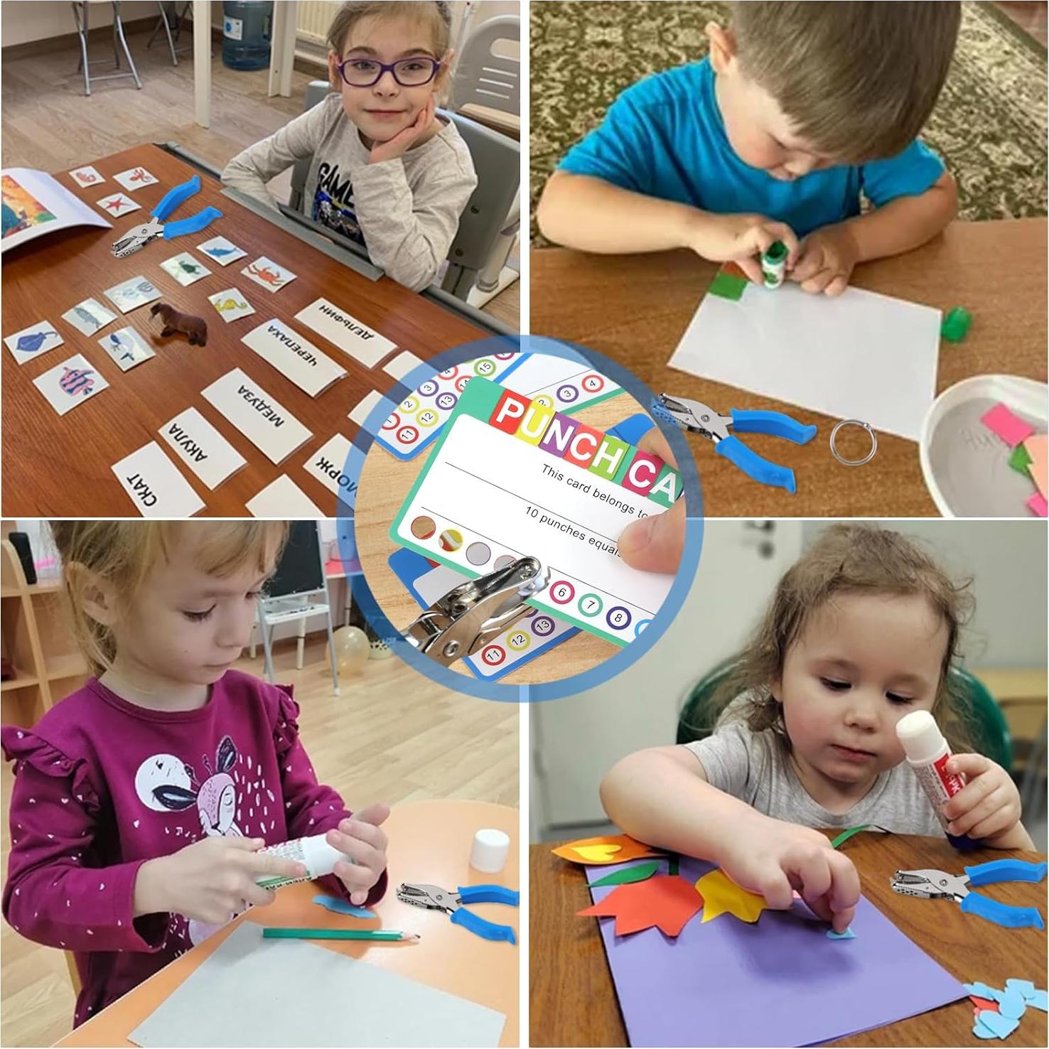 Perforadora de Papel Oligei Azul 1 Orificio 8 Hojas 10 Anillos