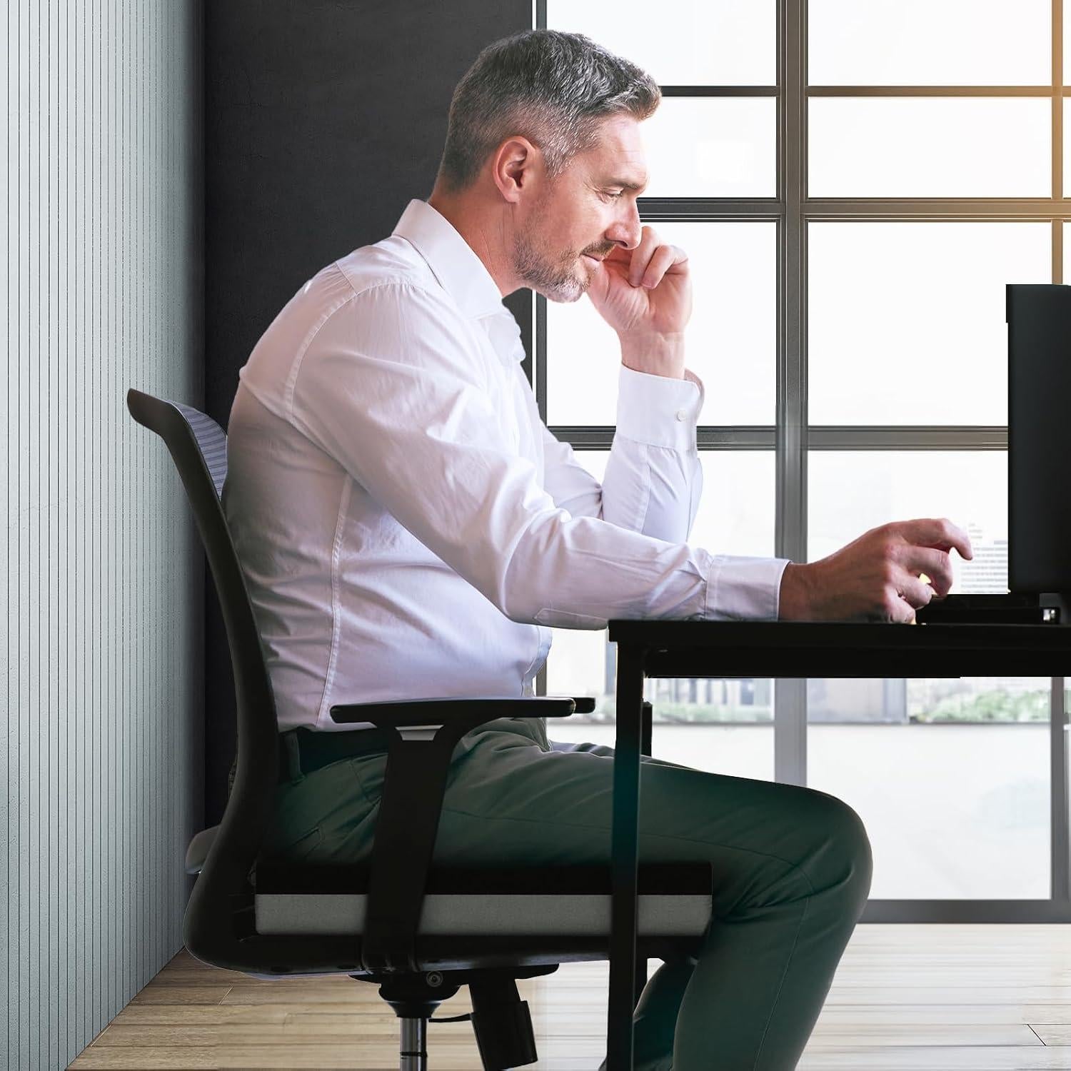 Cojín de Asiento AUVON con Ventilación y Espuma Viscoelástica
