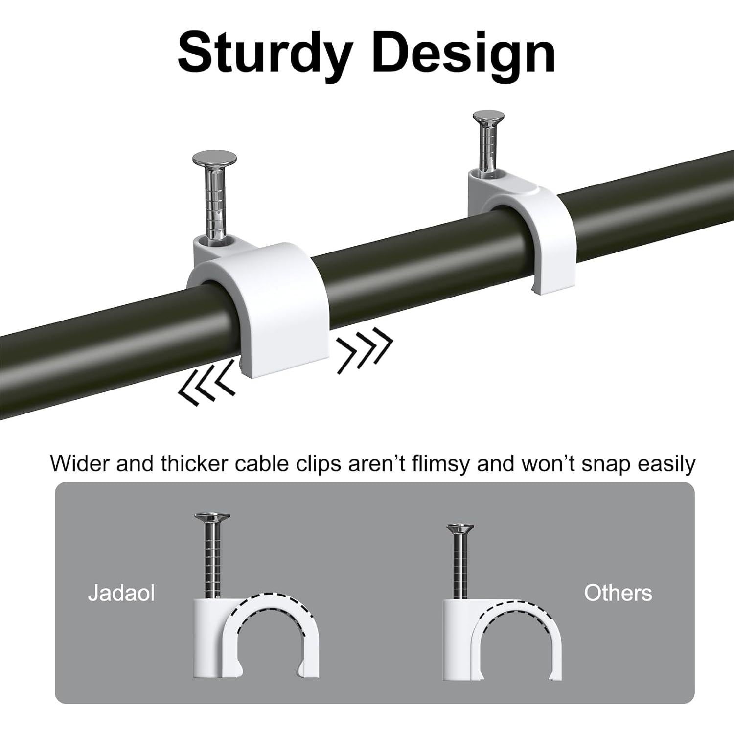 Clips de Cable Ancho Jadaol 250 Piezas 4-10mm para Organización