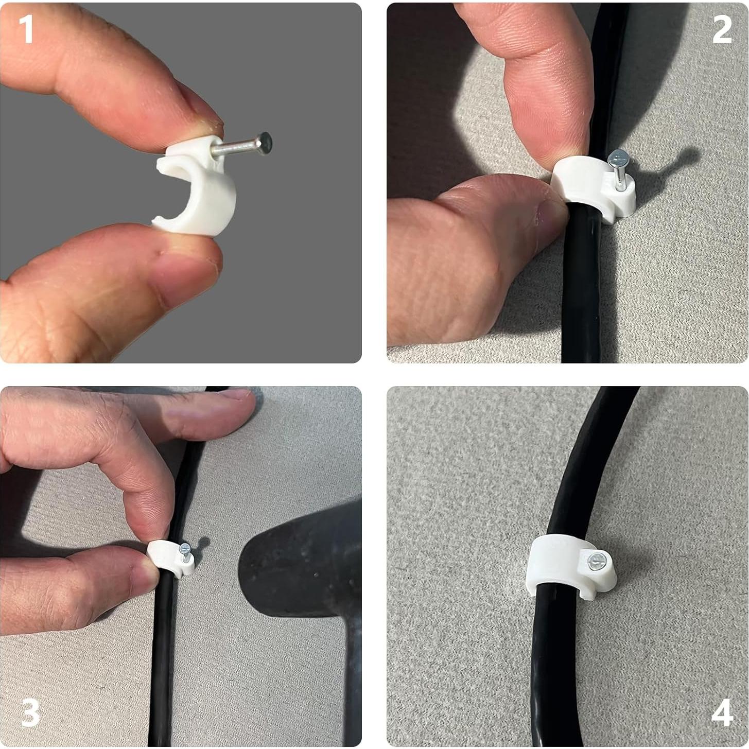 Clips de Cable Ancho Jadaol 250 Piezas 4-10mm para Organización