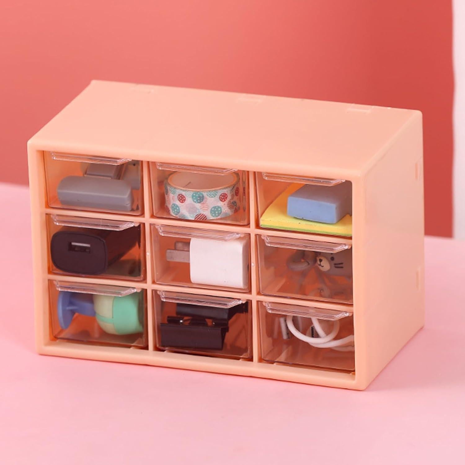 Organizador de Cajones Dafape Rosa 9 Cajones Apilables