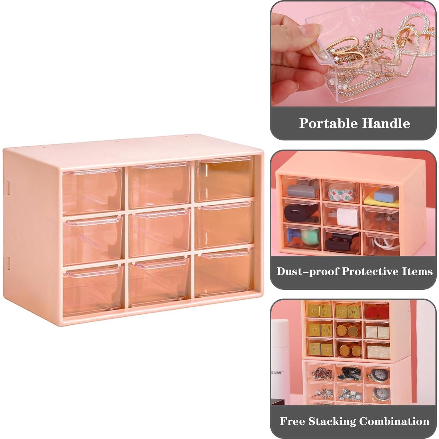 Organizador de Cajones Dafape Rosa 9 Cajones Apilables