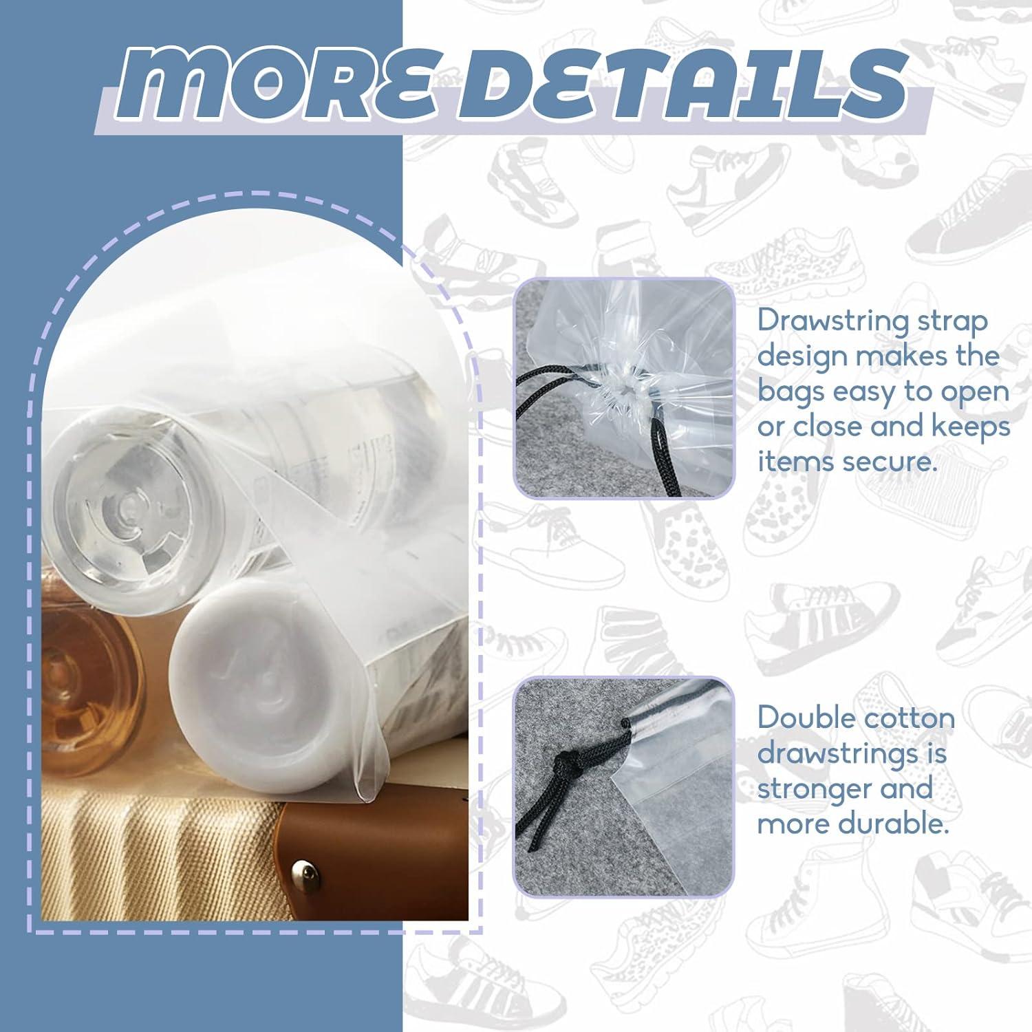 50 Bolsas Transparentes para Zapatos de Viaje 30x40 cm