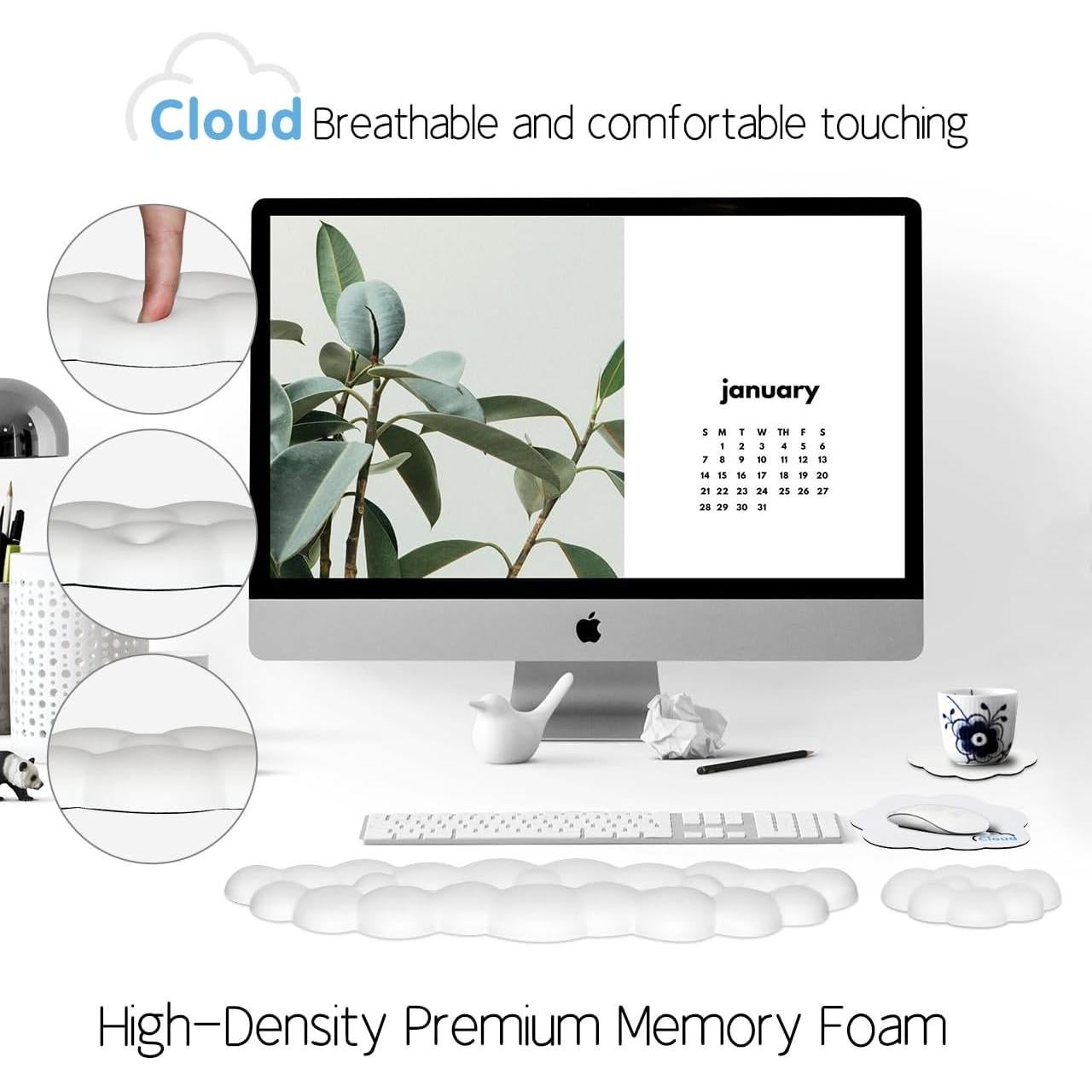 Reposamuñecas Nube YAMJUG Ergonómico con Base Antideslizante