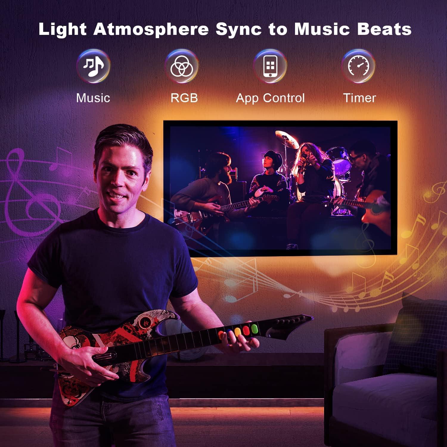 Tiras LED RGB Dalattin 2.5m para TV 32-40" USB Control Remoto