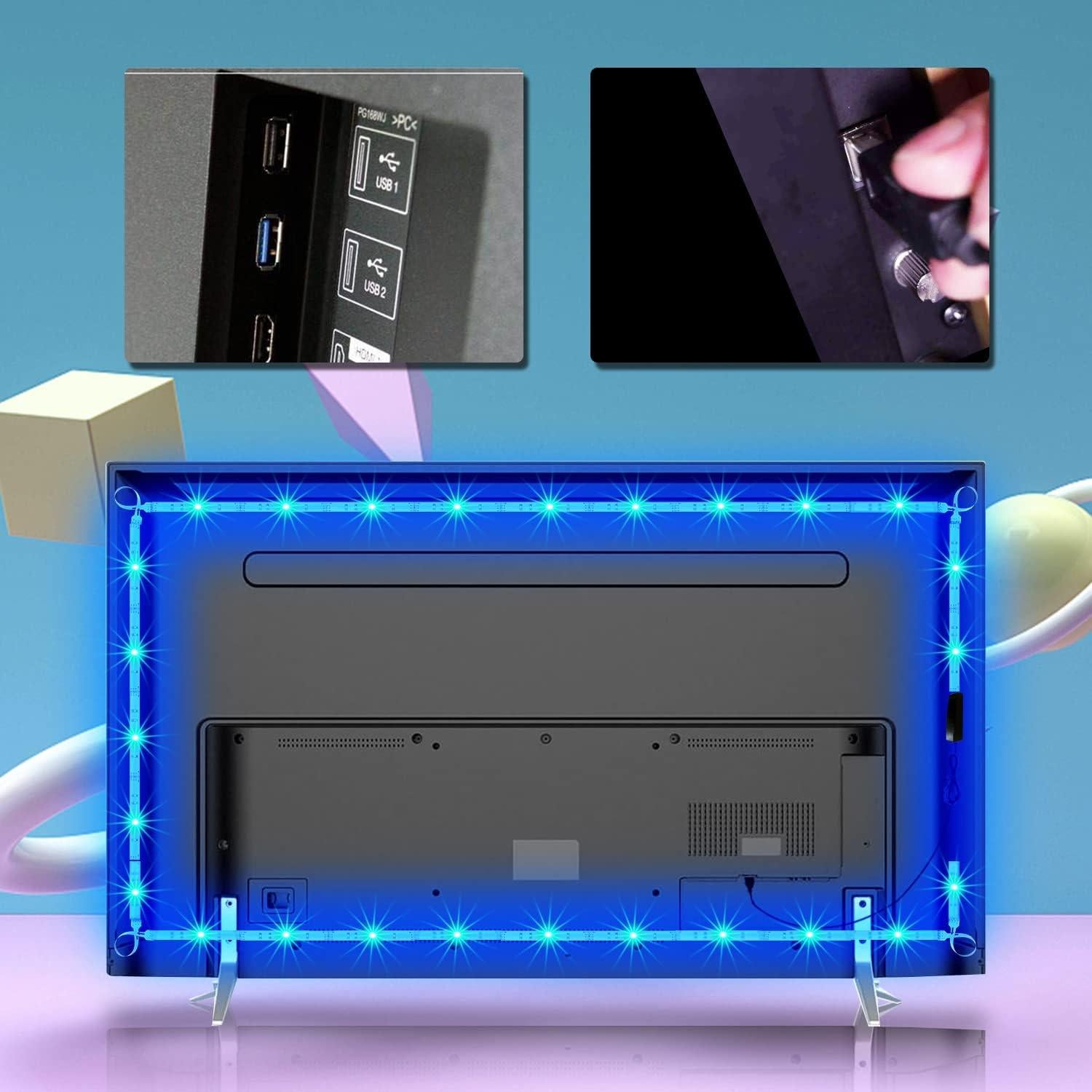 Tiras LED RGB Dalattin 2.5m para TV 32-40" USB Control Remoto