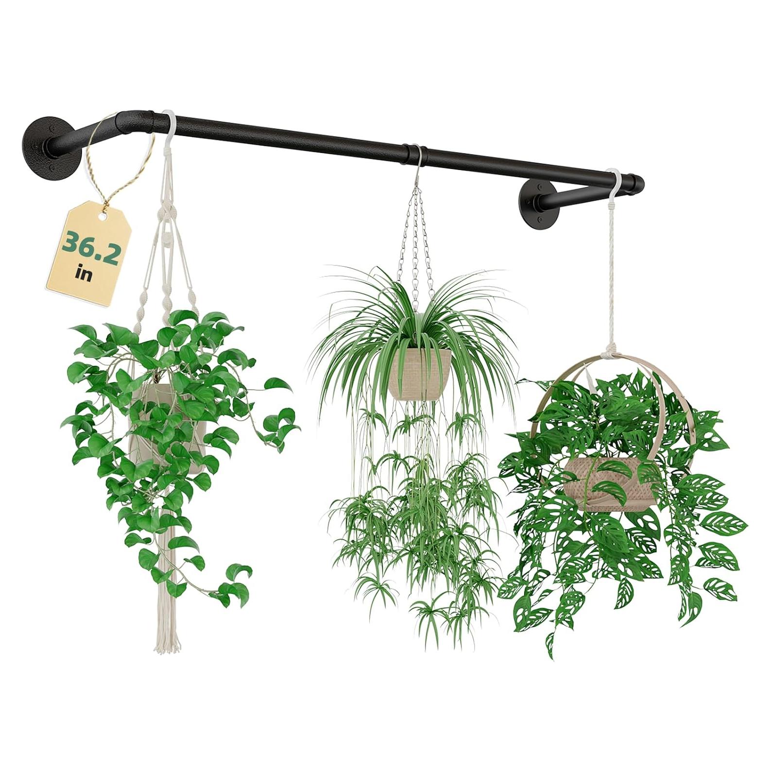 Soporte para Plantas Colgantes Galood Metal Negro 91.44 cm