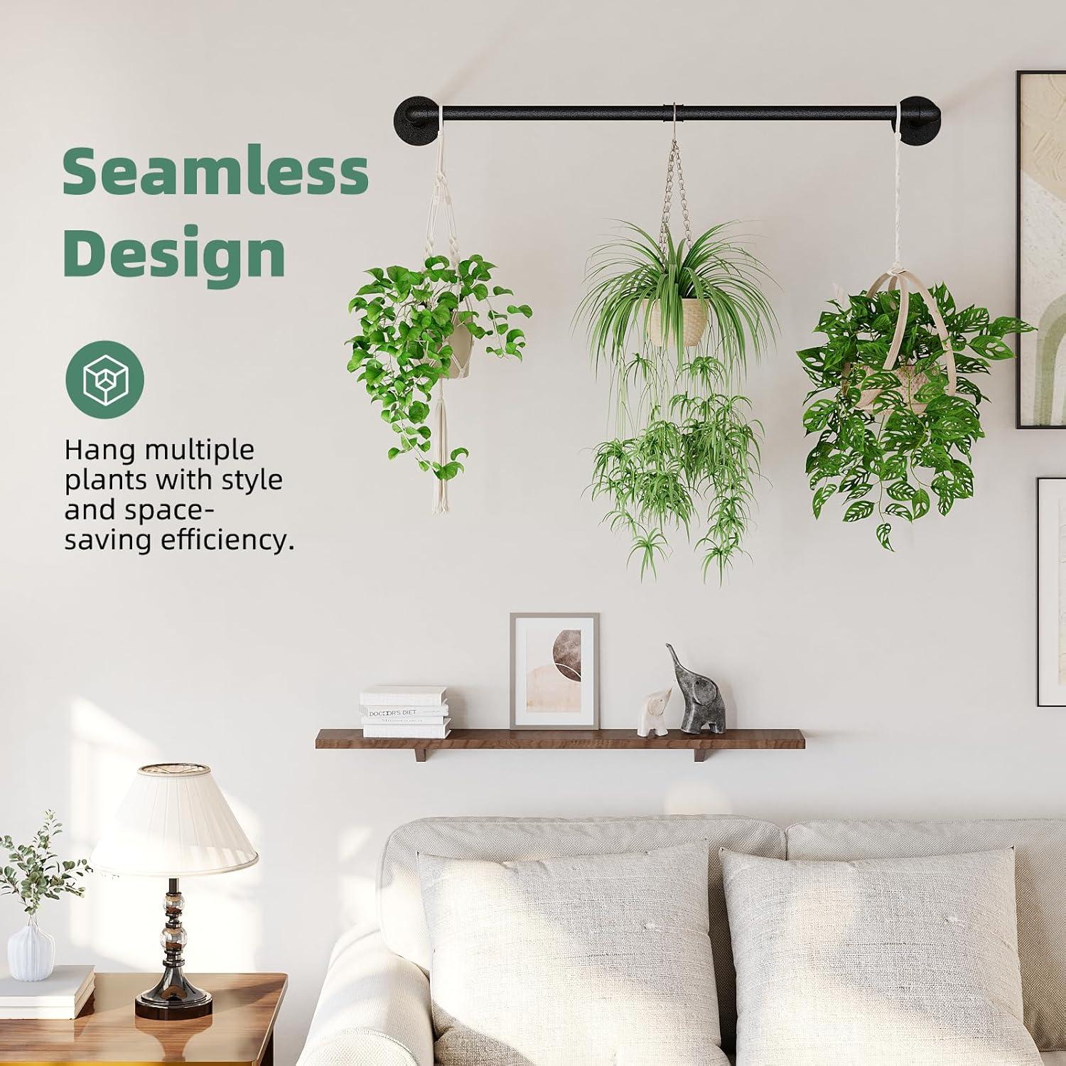 Soporte para Plantas Colgantes Galood Metal Negro 91.44 cm