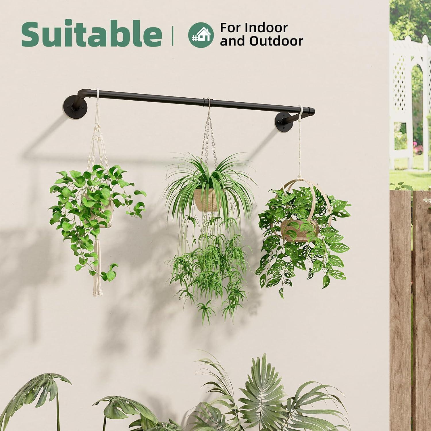 Soporte para Plantas Colgantes Galood Metal Negro 91.44 cm