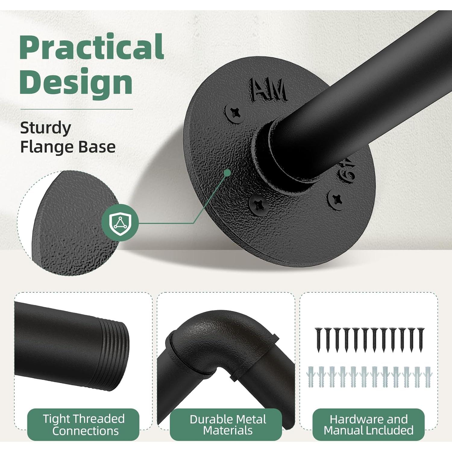 Soporte para Plantas Colgantes Galood Metal Negro 91.44 cm