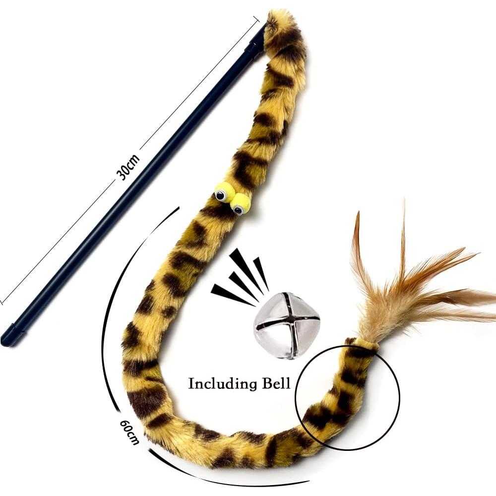 Juguetes para Gatos AZOFFYIU - Varita y Pelotas de Plumas 3 Pzas