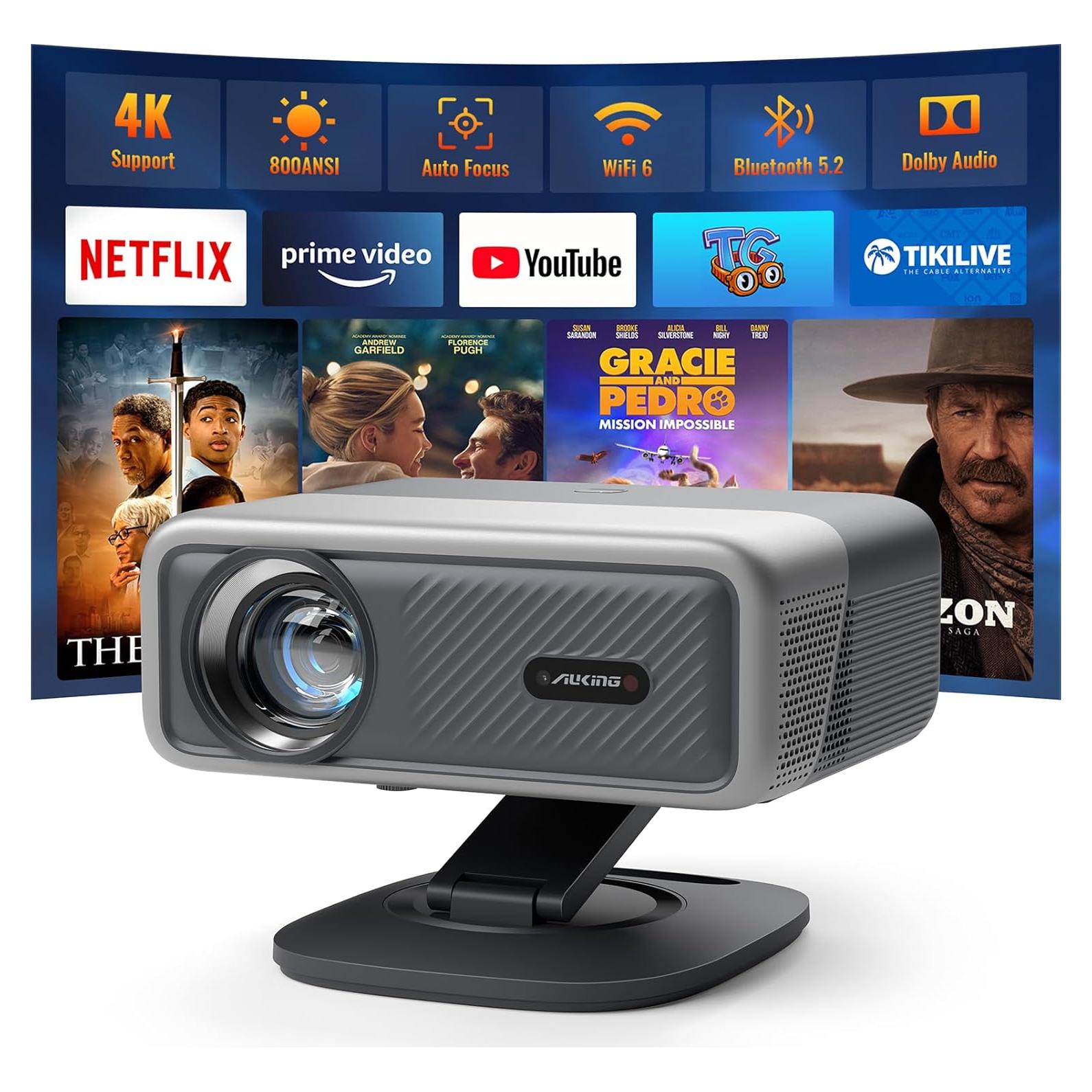 Proyector Inteligente AuKing 4K con Netflix y WiFi 700 ANSI