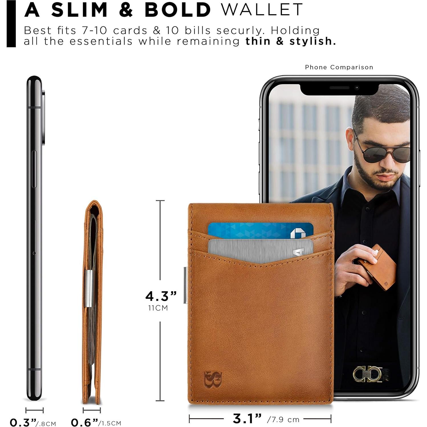 Cartera Minimalista Serman Brands con Bloqueo RFID - Hombres