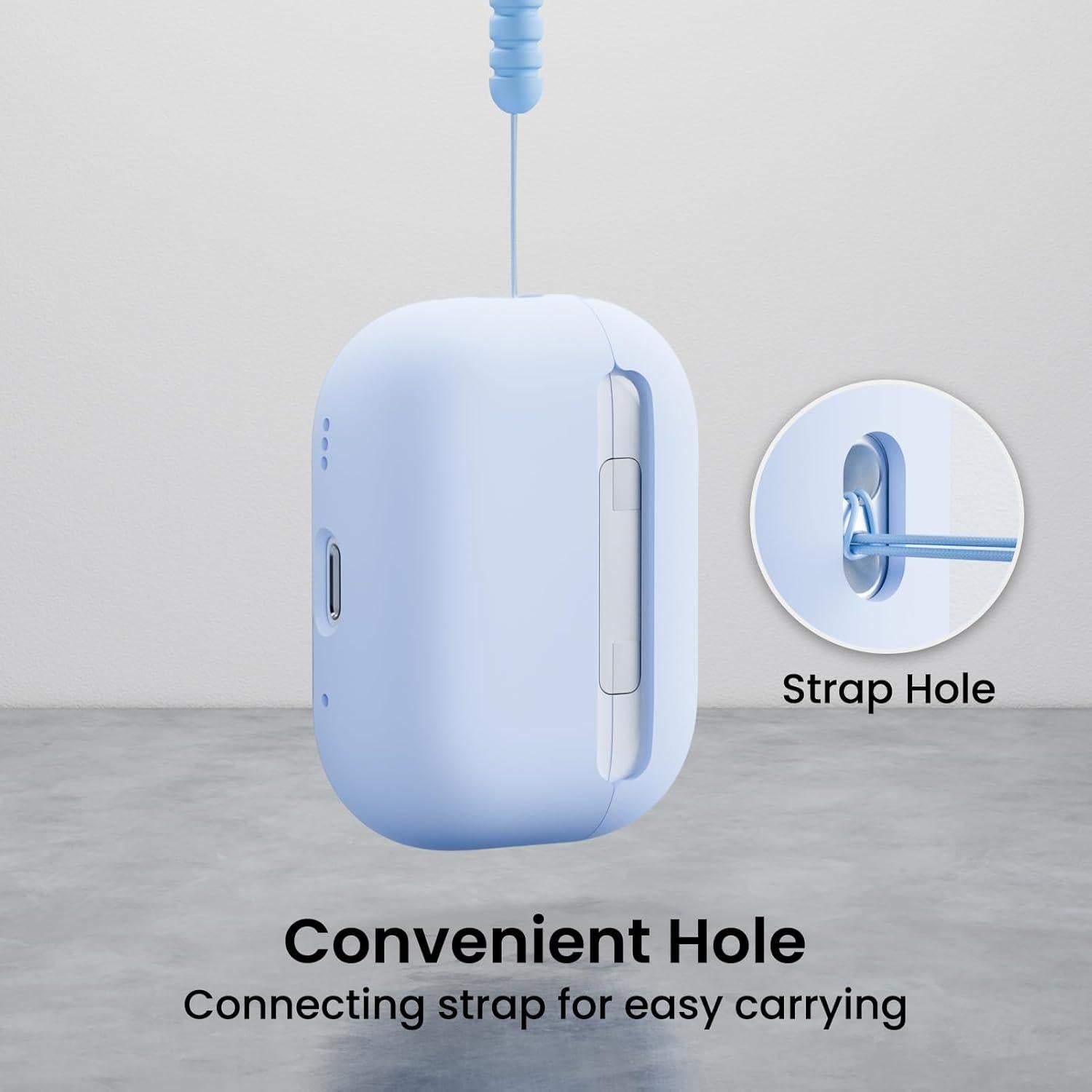 Funda de Silicona Híbrida ORNARTO para AirPods Pro 2 - Azul Bebé