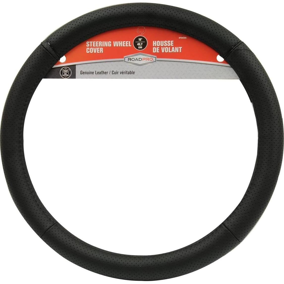 Cubierta de Volante de Cuero Genuino RoadPro RPSW3006 45.72 cm