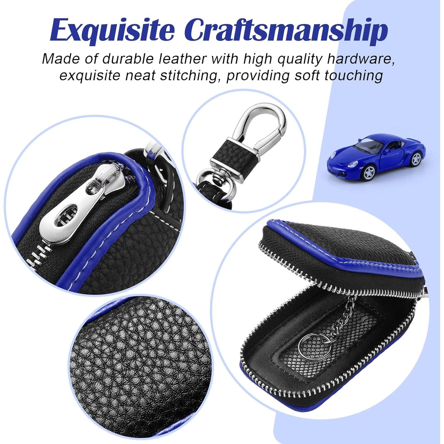 Funda de Llave de Coche Frienda 2 Piezas Cuero Azul