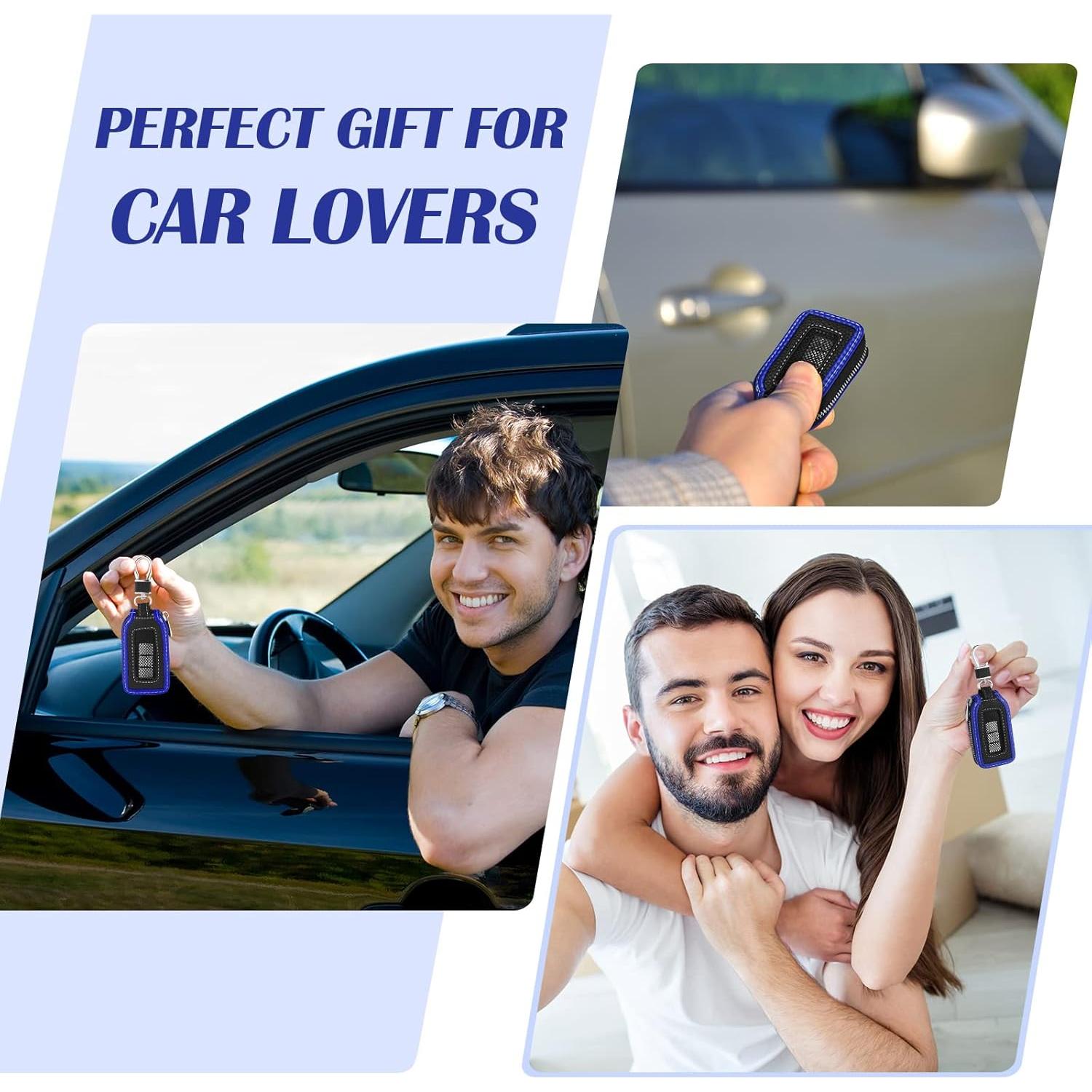 Funda de Llave de Coche Frienda 2 Piezas Cuero Azul