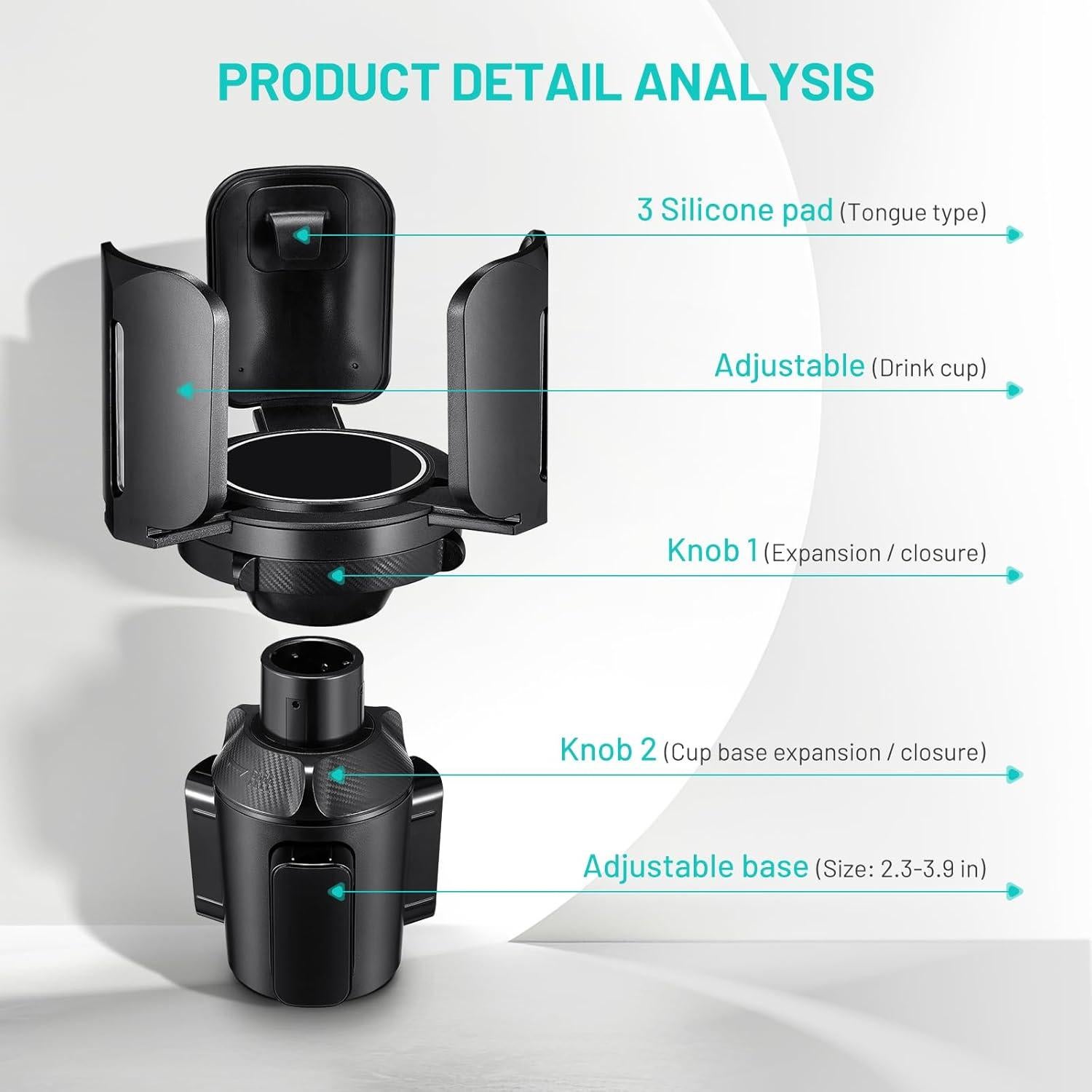 Soporte para Tazas de Auto Este Hill Ajustable 6.5-14 cm