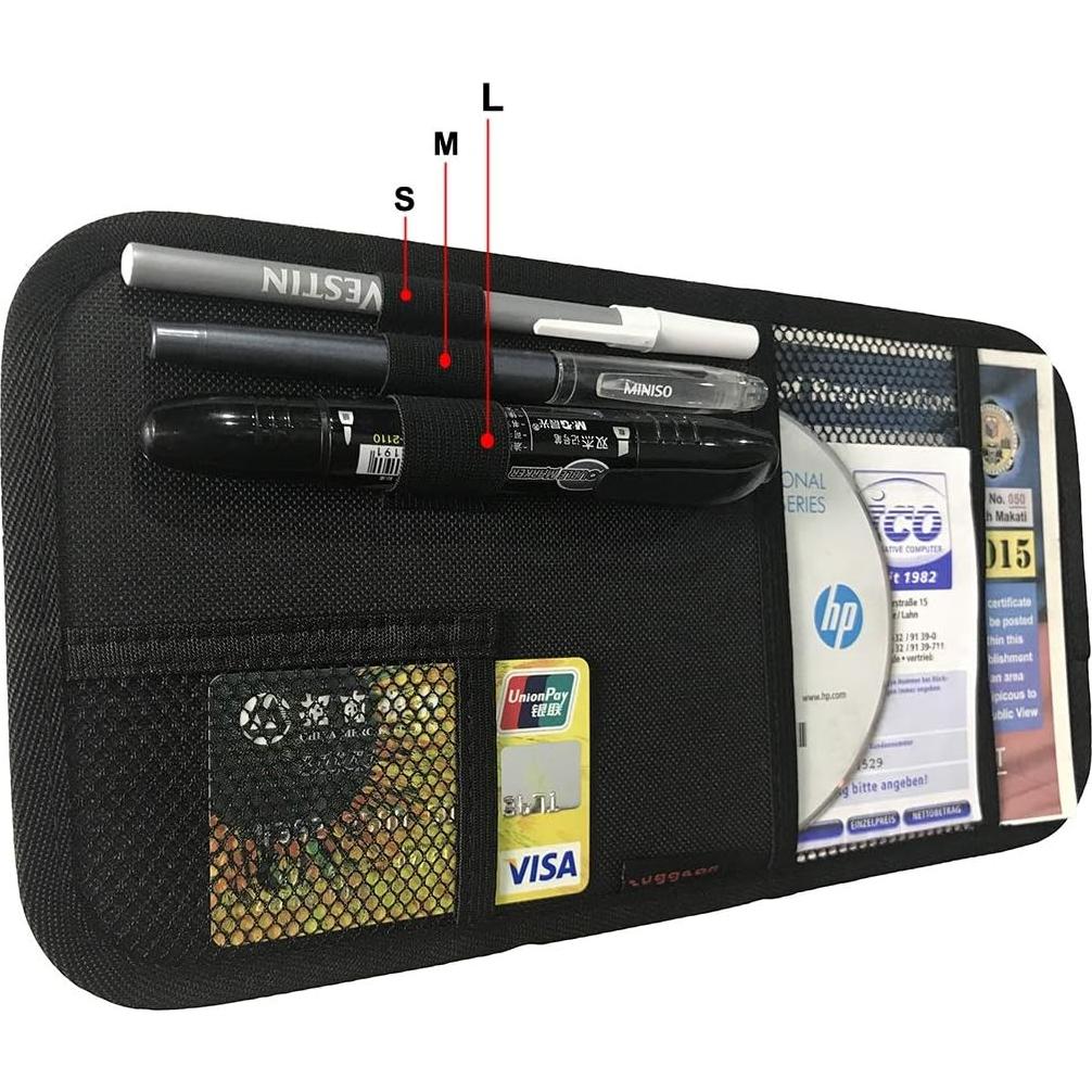 Organizador de Visera de Coche ZugGear Negro 31x16 cm