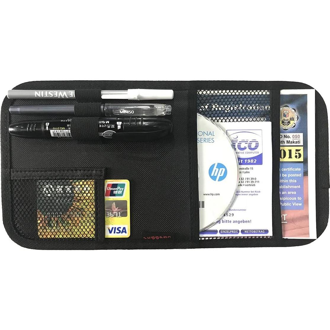 Organizador de Visera de Coche ZugGear Negro 31x16 cm