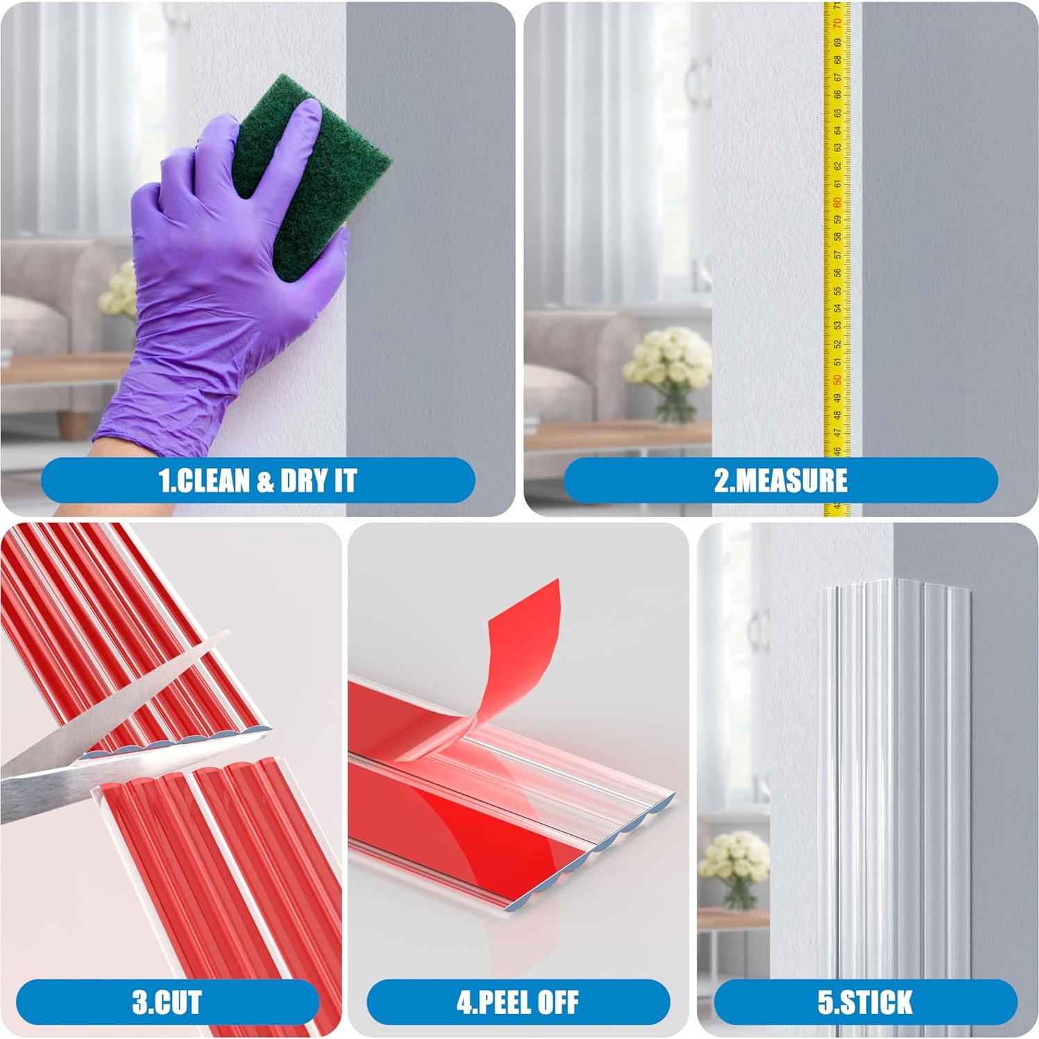 Protector de Esquina de Pared MONOID 1.18x6ft Transparente