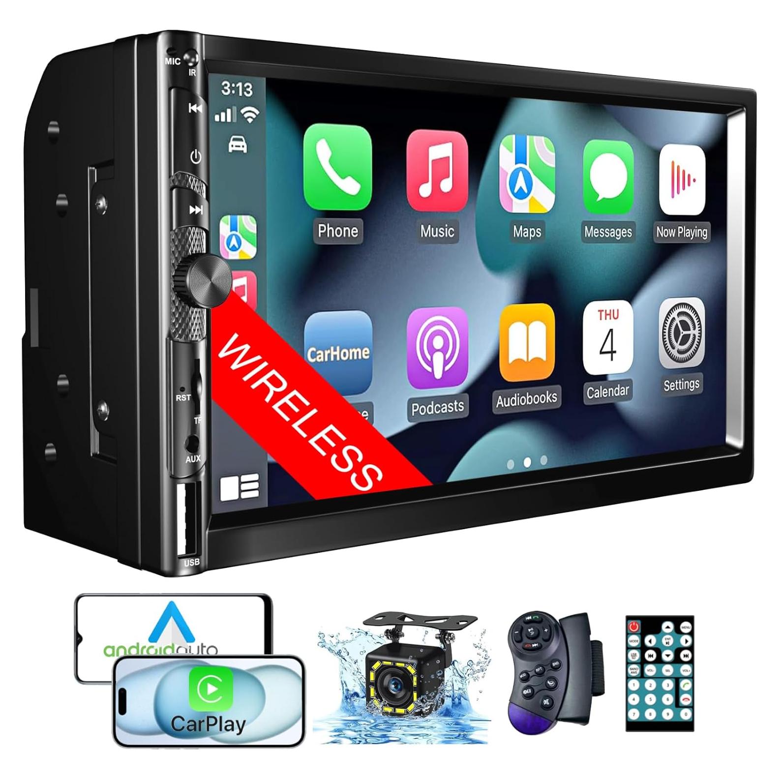 Estéreo de coche Durxenmnt Doble Din 7" Bluetooth GPS CarPlay