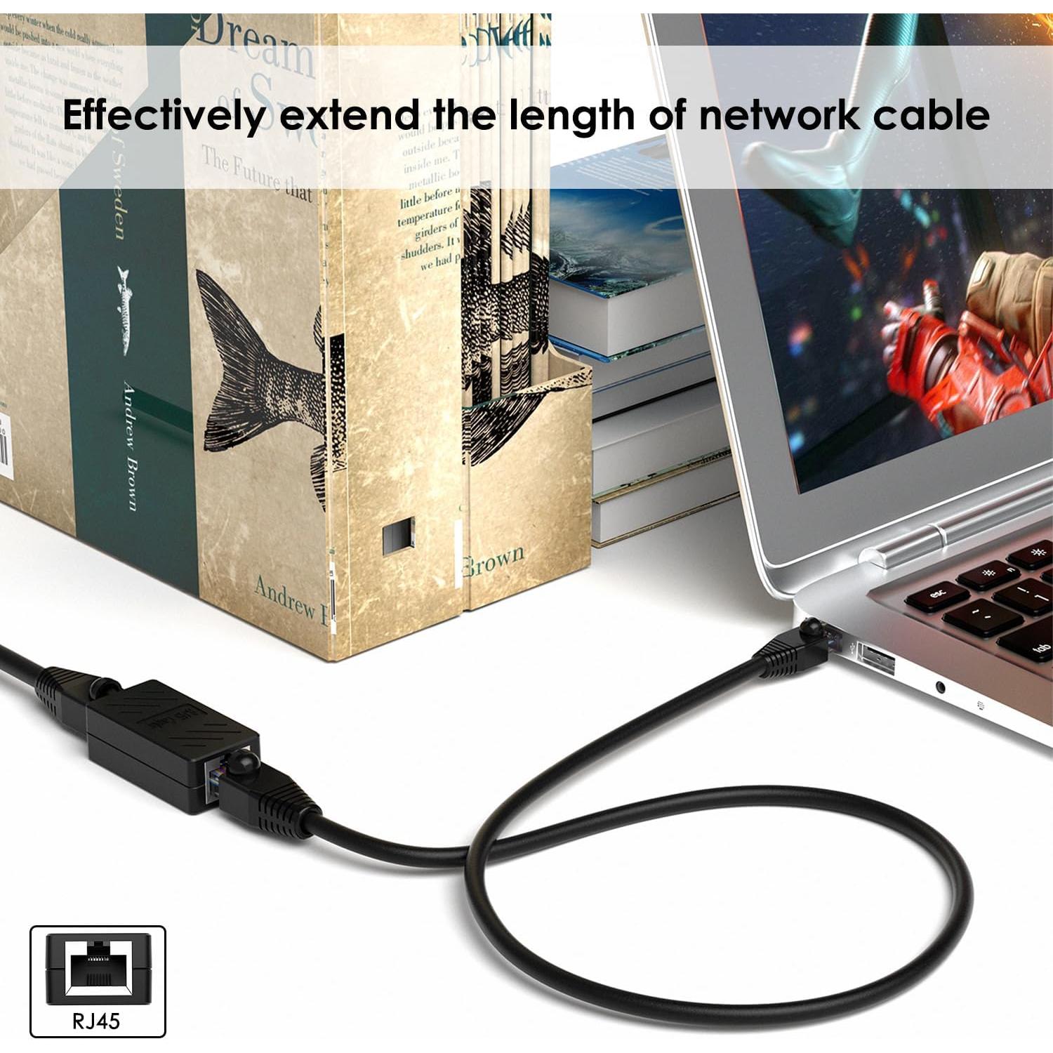 Acoplador RJ45 Dingsun Hembra a Hembra Cat7/Cat6/Cat5e - Negro