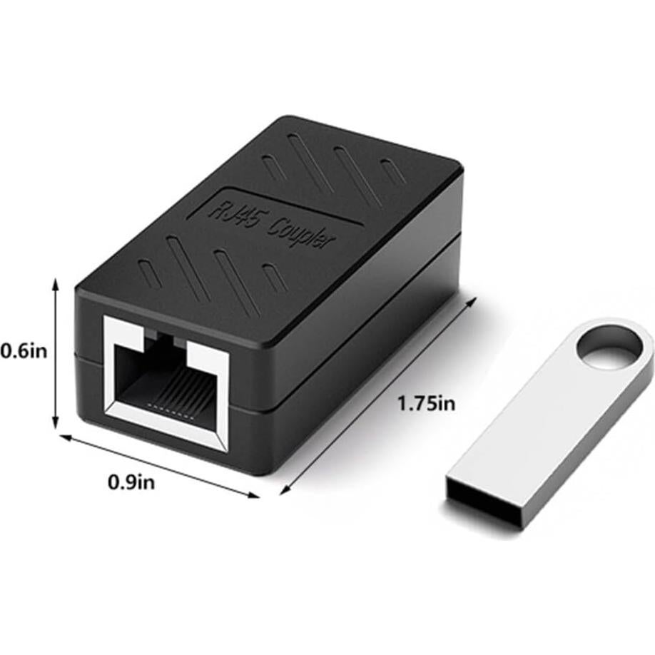 Acoplador RJ45 Dingsun Hembra a Hembra Cat7/Cat6/Cat5e - Negro