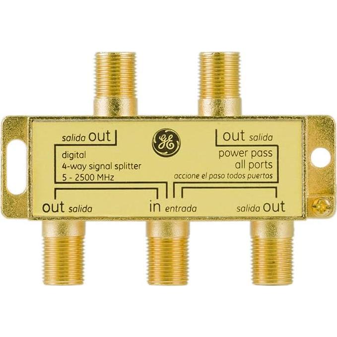 Divisor Coaxial Digital 4 Vías GE 2.5 GHz para TV y Satélite