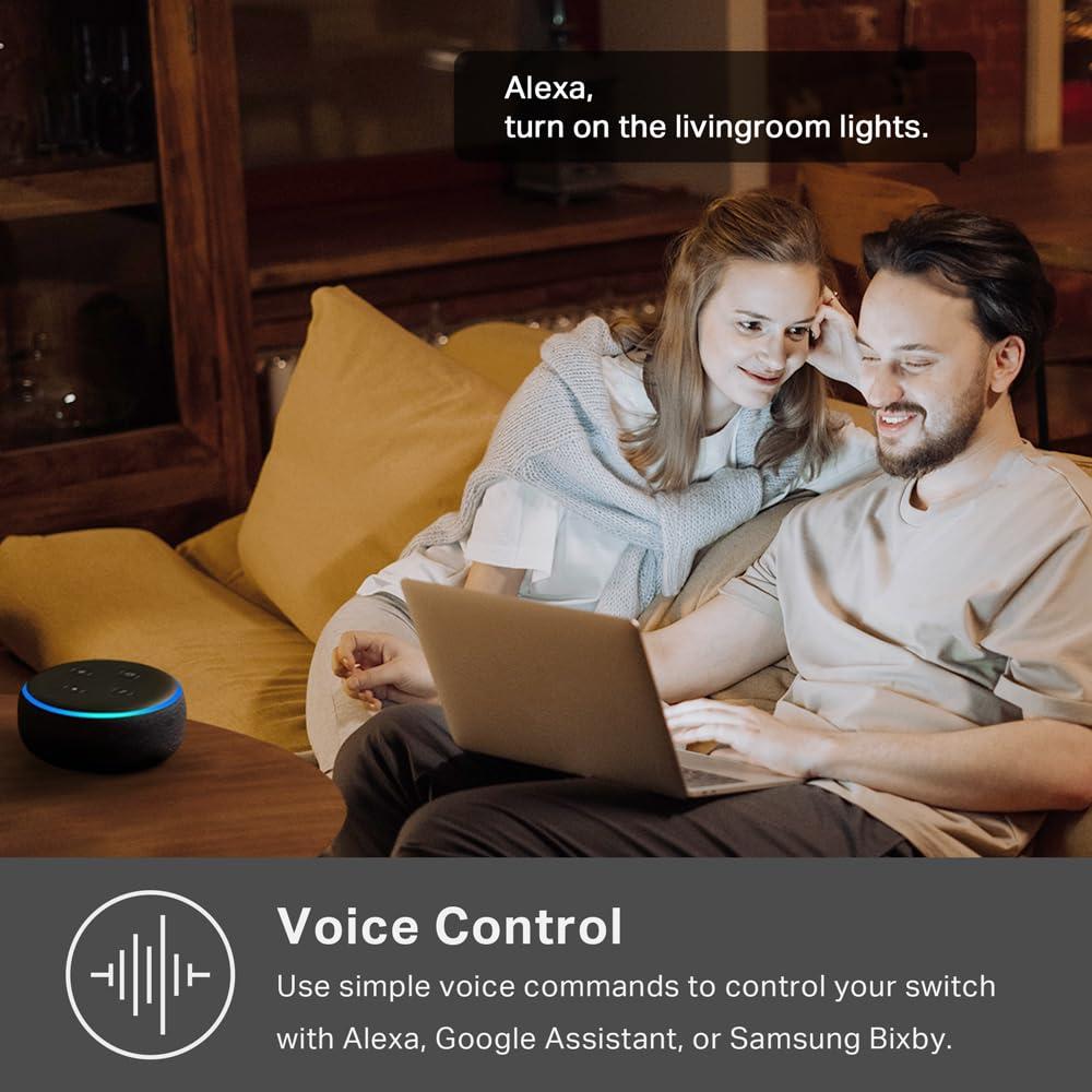 Interruptor Inteligente Kasa HS200-2, 2-Gang, Blanco, Wi-Fi