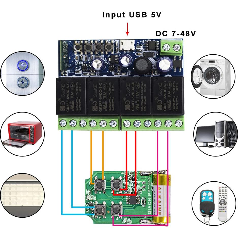 Módulo Relé Inteligente WiFi 4 Canales eWelink 5V Control Remoto