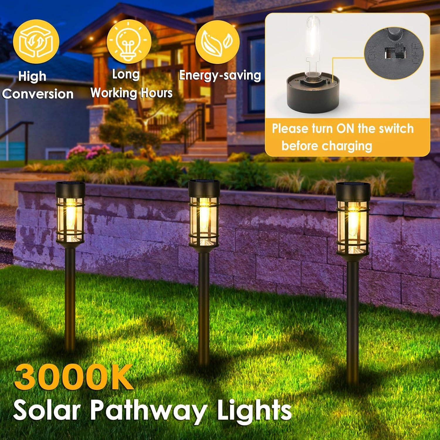 Luces de Camino Solares Mancra, 8 Piezas LED 3000K, Impermeables
