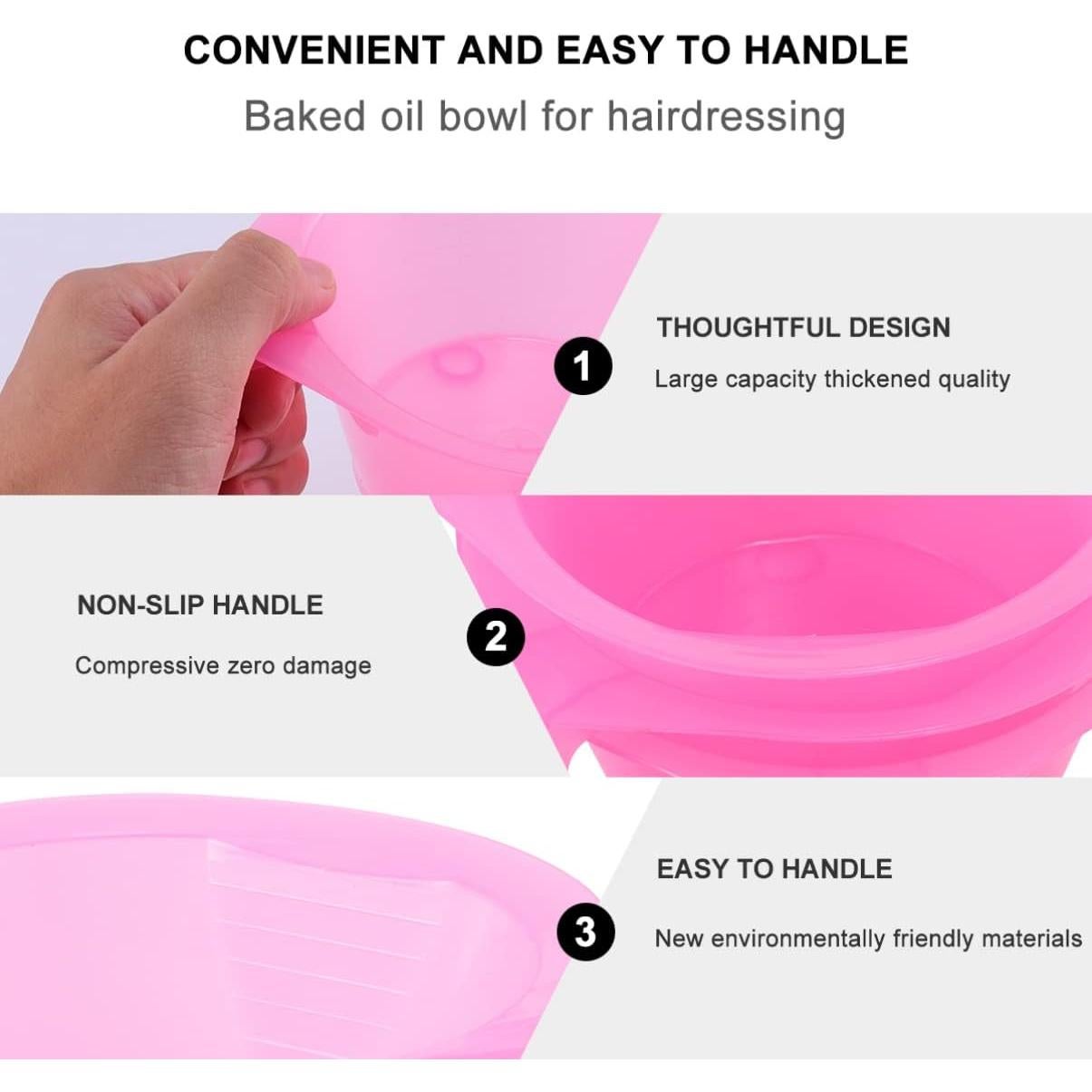 Tazones de Mezcla para Tinte de Cabello KALLORY 3pcs Rosa