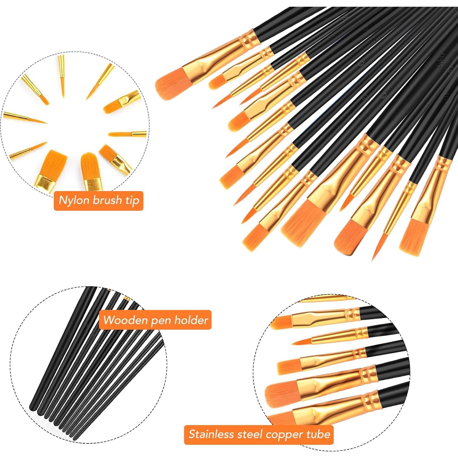Conjunto de Pinceles AROIC 20 Piezas Nylon para Pintura