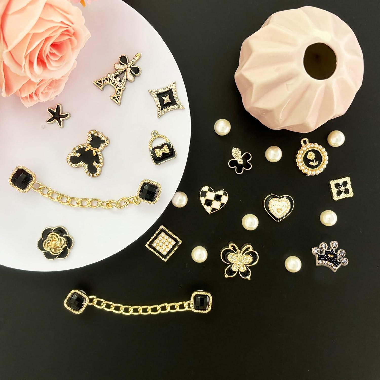 Juego de Encantos para Zapatos Brillantes Mujeres - 24 Accesorios