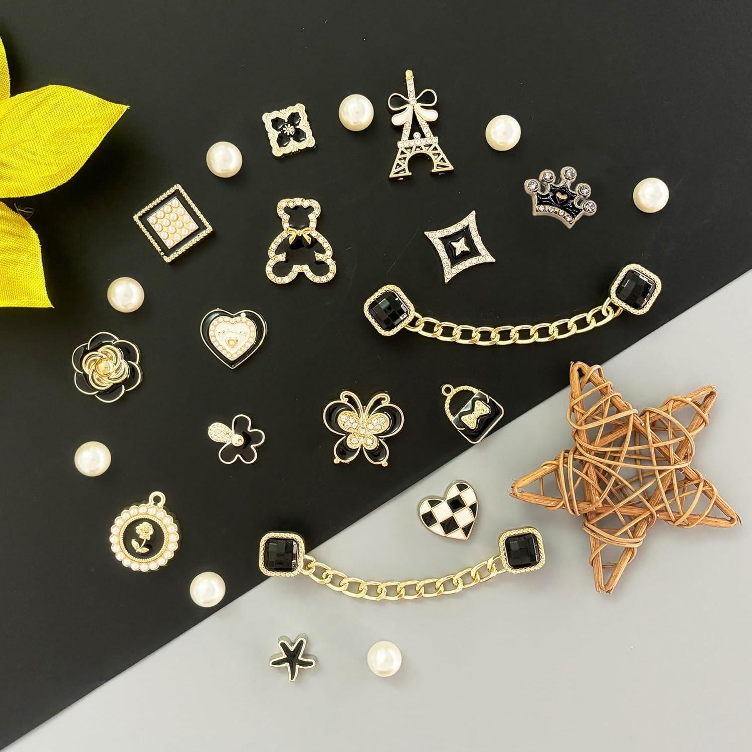 Juego de Encantos para Zapatos Brillantes Mujeres - 24 Accesorios